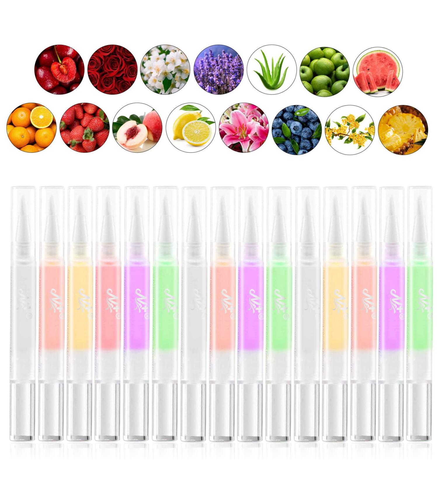 Anself Cuticle Oil Pens 15pcs Mix Flavors Nail Revitalize Oil Pen Set for Repairing Cracked and the Dry Cuticle(Random Color&Flavor) 5 g (Pack of 15) - Buy Online on SooperMarket.com