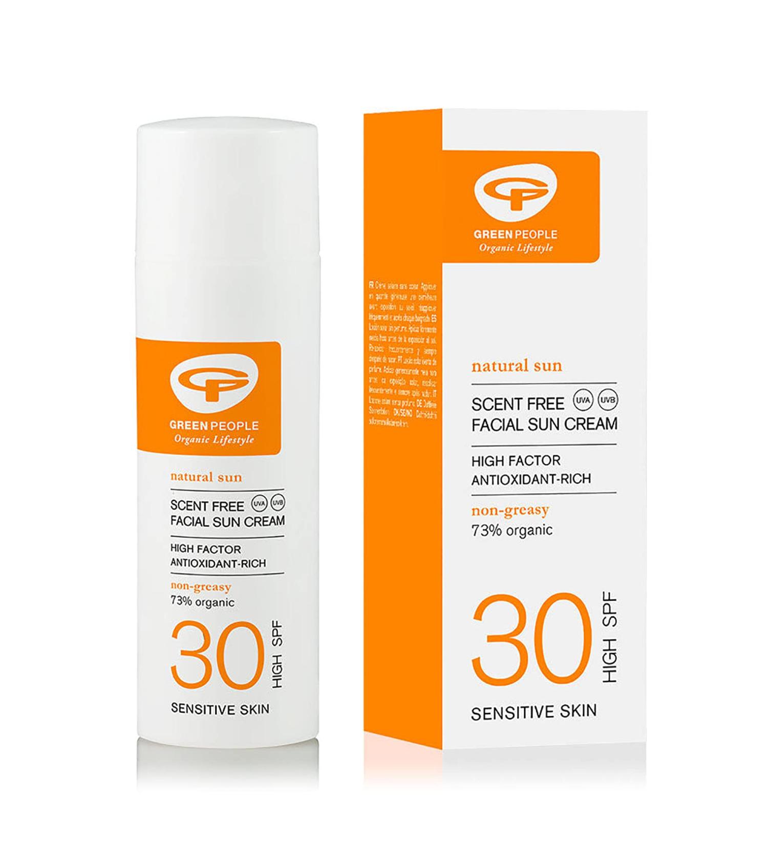 Green People Scent Free Facial Sun Cream SPF30 50ml | Natural Organic Face Sunscreen | Eczema Friendly | Vegan & Cruelty-Free - Buy Online on SooperMarket.com