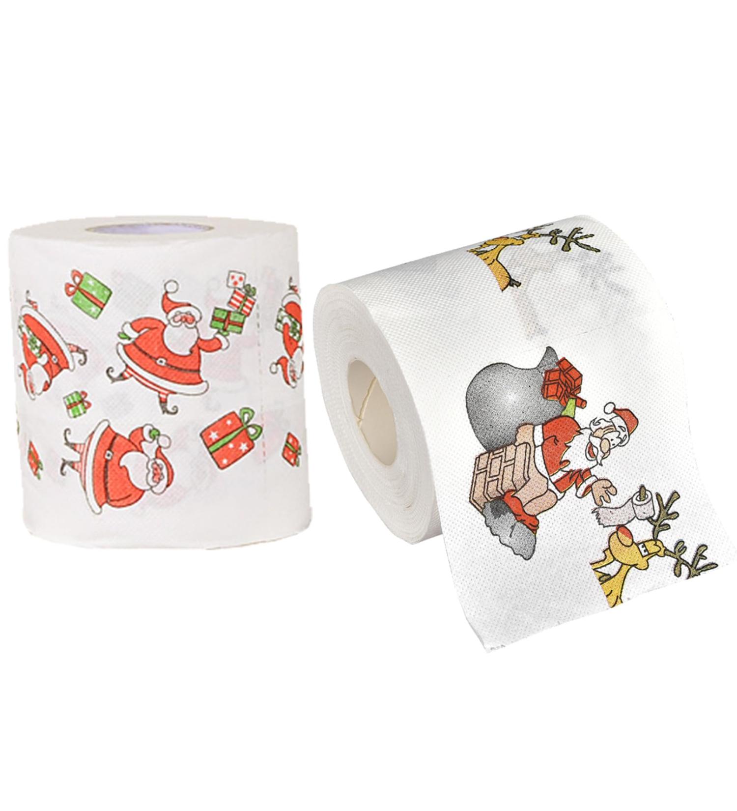 Christmas Toilet Roll Christmas Toilet Paper Christmas Toilet Paper 2 Rolls Santa Claus Printed Christmas Toilet Roll Funny Merry Xmas Toilet Paper Bulk Bathroom Decor Stocking Stuffers Party Favors - Buy Online on SooperMarket.com