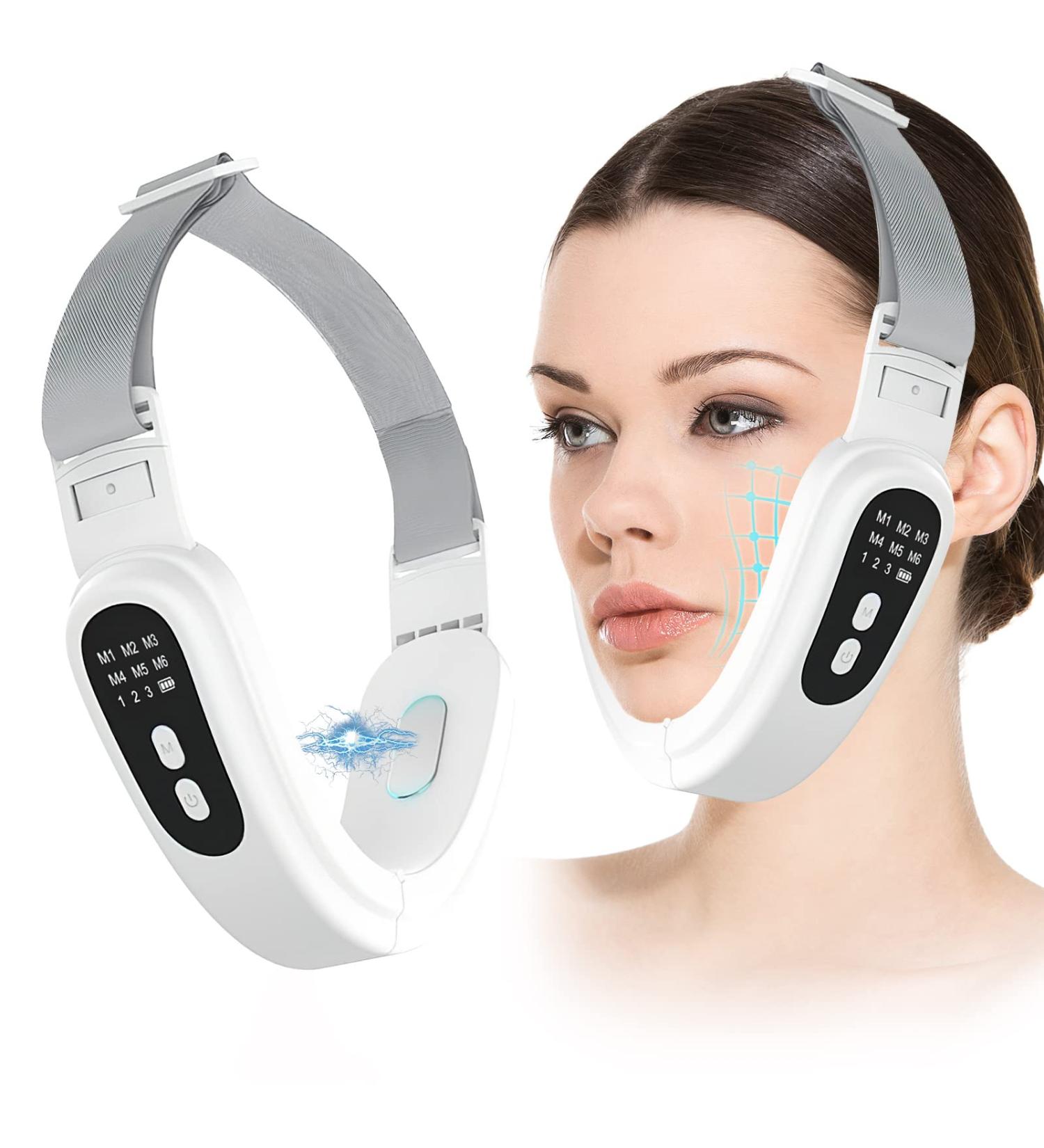 Electric Double Chin Reducer with Blue Red Light for Skin Lifting & Shaping - Buy Online on SooperMarket.com