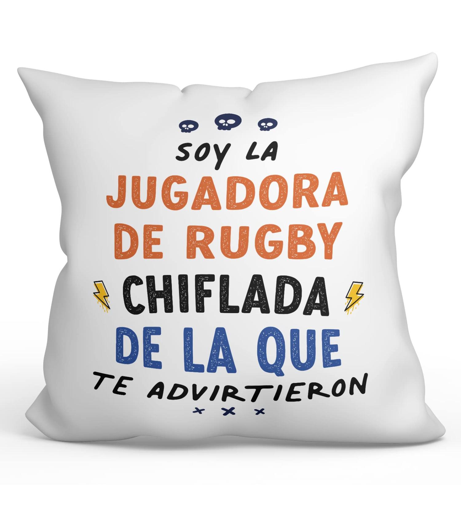 MUGFFINS RUGBY PLAYER woman Cushion Padding included - in Spanish - Todos te advirtieron - Funny gift - Pillow: cover and filling 15.7x15.7 inches Jugadora De Rugby - Buy Online on SooperMarket.com
