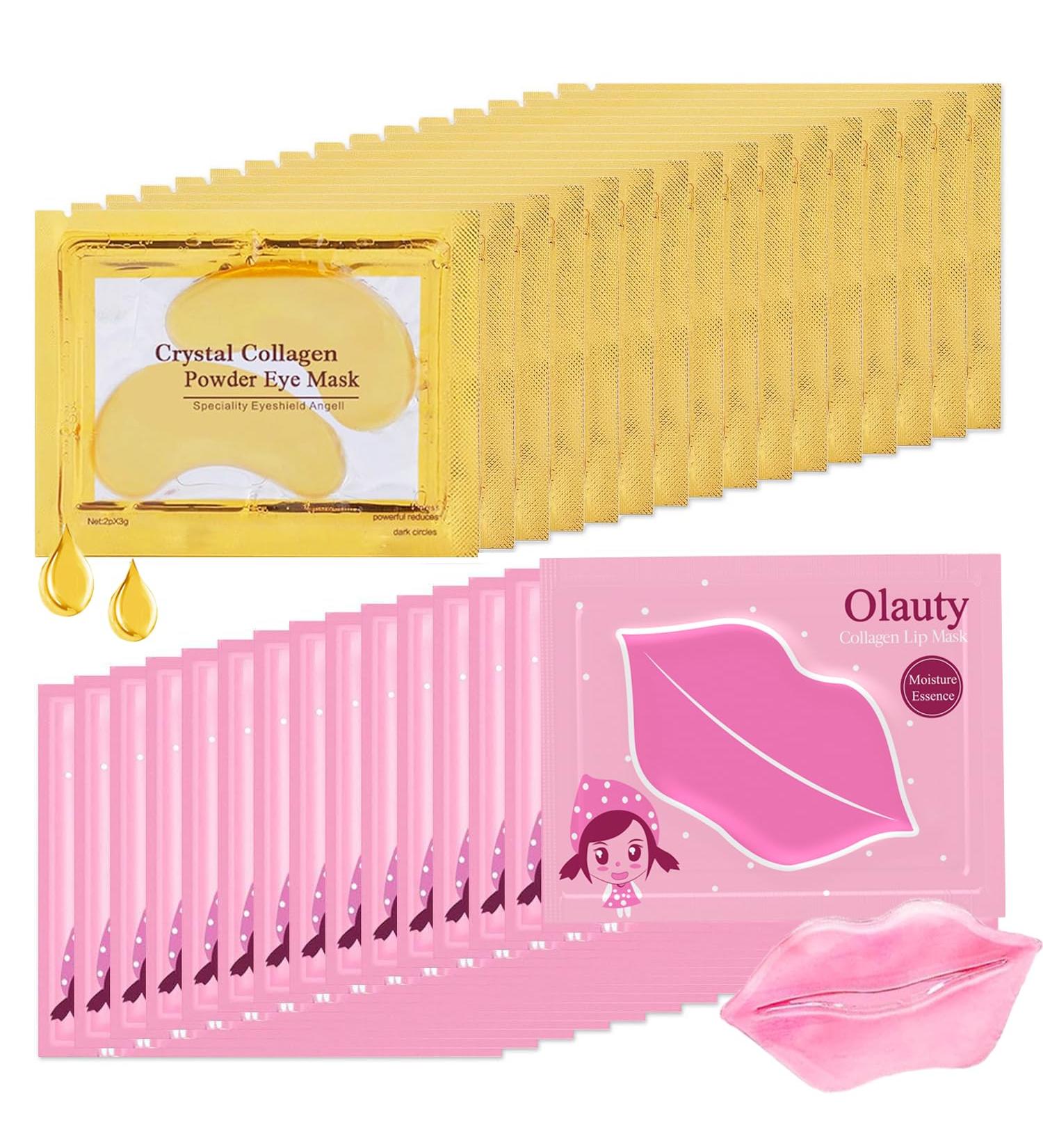 30 Pairs Collagen Crystal Lip Masks & 24K Gold Eye Masks Nourishing Under Eye Patches for Puffy Eyes Moisturizing & Reducing Fine Lines | Premium Lip & Eye Care - Buy Online on SooperMarket.com