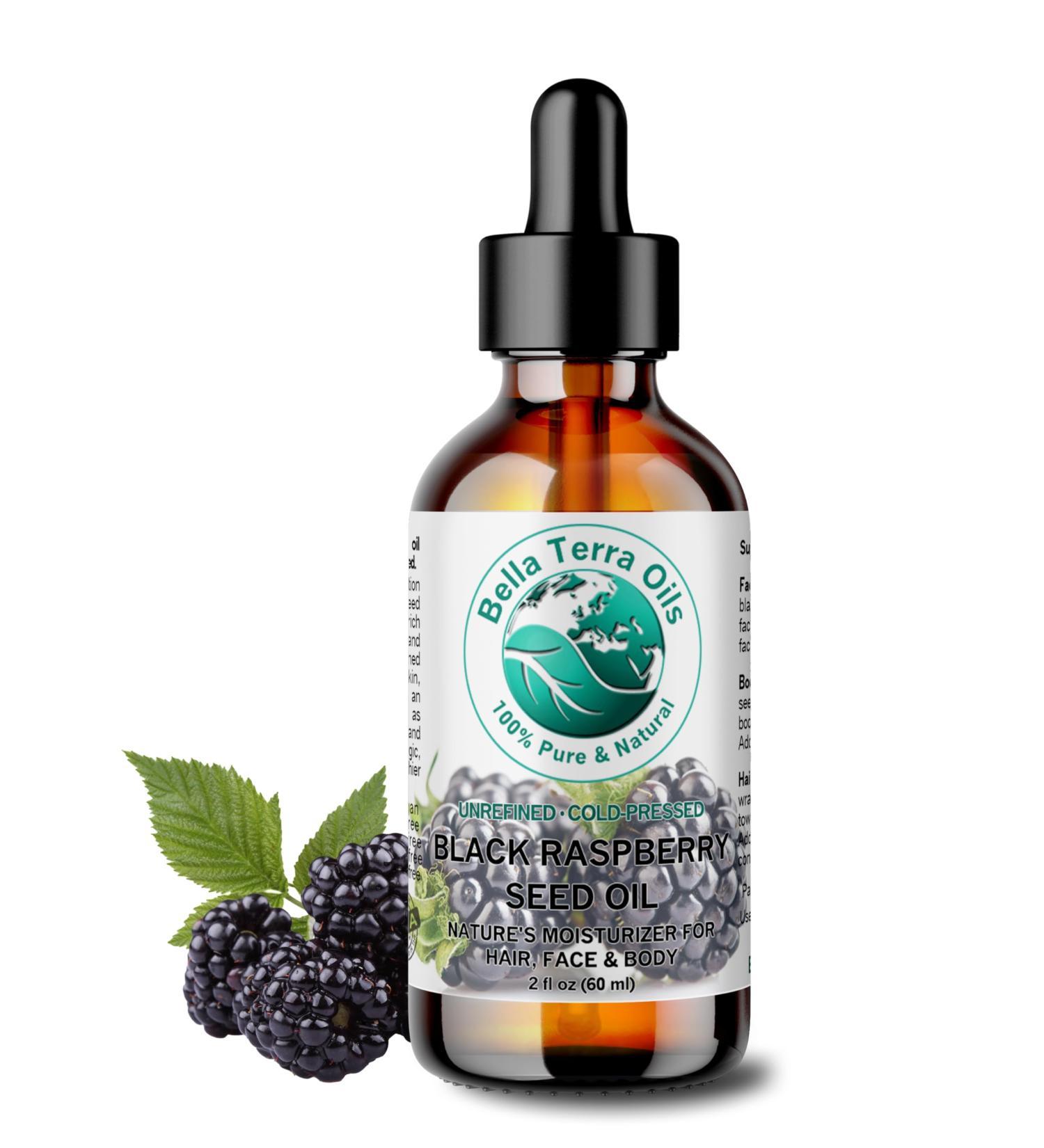 Buy Bella Terra Black Raspberry Seed Oil 2 oz - Cold-Pressed Unrefined High in Vitamin E & Omega-3 - Enhance Your Beauty Naturally - Buy Online on SooperMarket.com