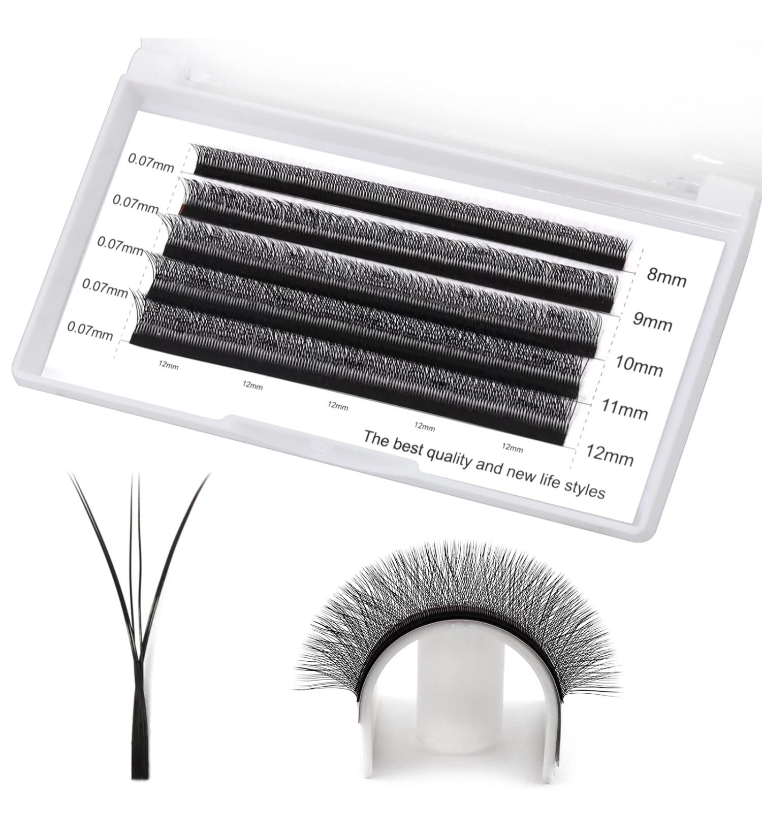 EMEDA 6D W Lash Extensions D Curl .07mm Mix Tray - 8-12mm Premade Volume Fans - Buy Online on SooperMarket.com