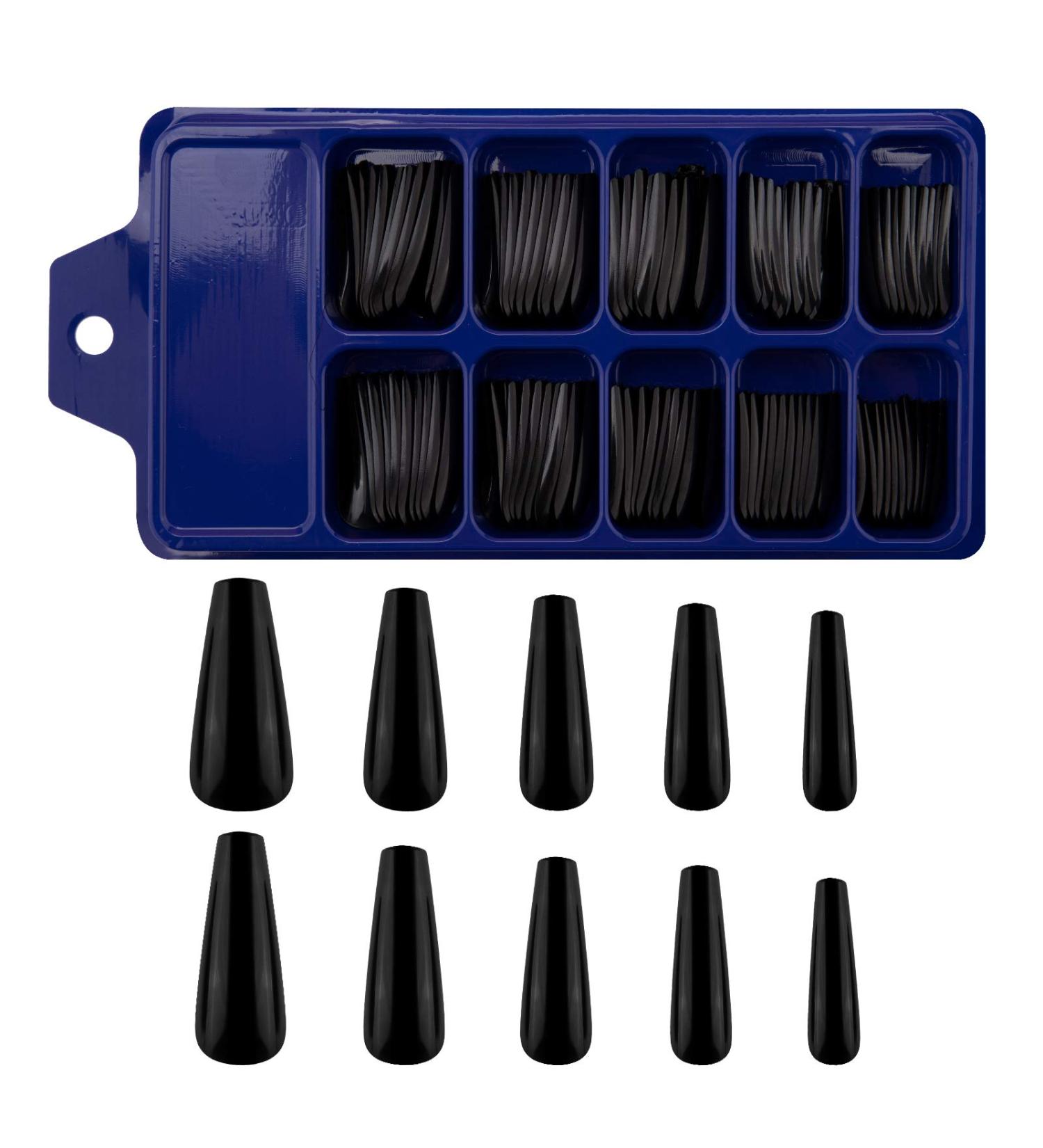 SAVITA 100Pcs Extra Long Black Press on Nails - Full Cover False Nails for Nail Art & Salon Supplies - Buy Online on SooperMarket.com