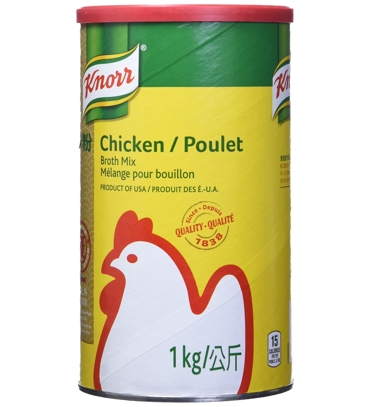 Knorr Chicken Flavored Broth Mix - 1kg Can Yellow - Buy Online on SooperMarket.com