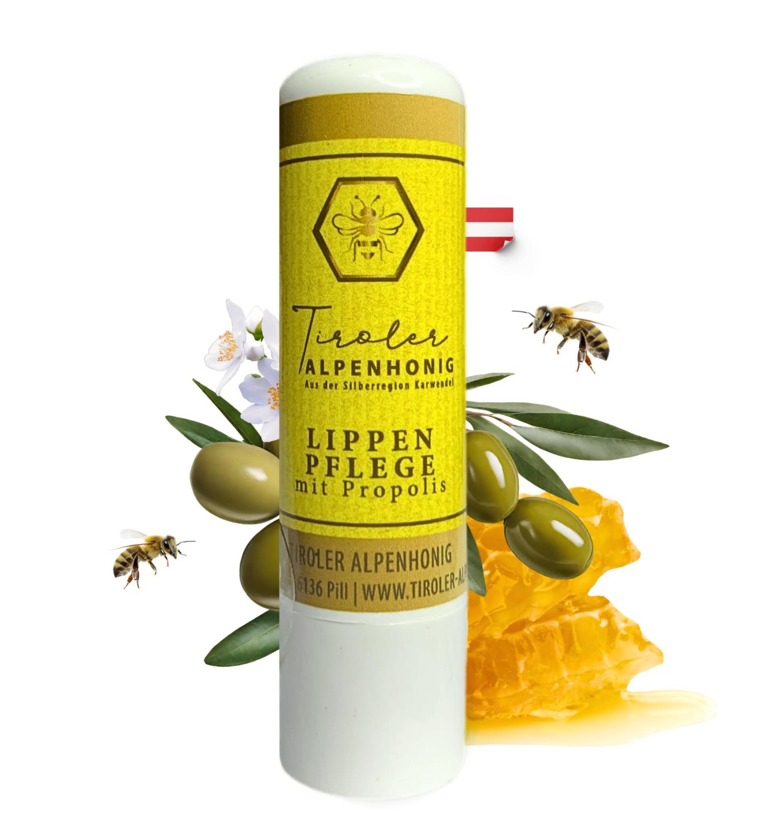 100% Natural Lip Care Propolis Balm | Beeswax & Olive Oil | Tyrolean Alpine Honey | 4.8g - Buy Online on SooperMarket.com