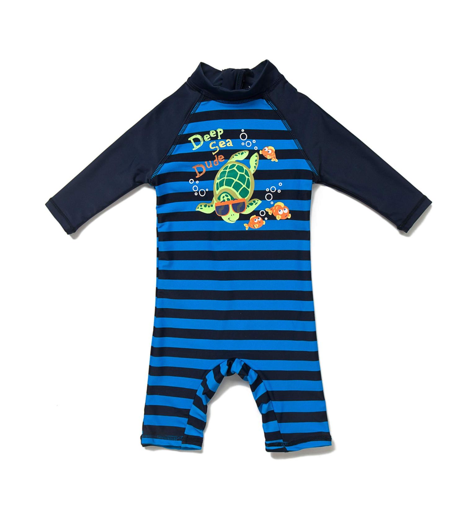 Baby Boys Sunsuit UPF 50+ Sun Protection One Piece with Zipper Swimwear & Sun Hat - Stripe Turtle 9-12 Months - Buy Online on SooperMarket.com