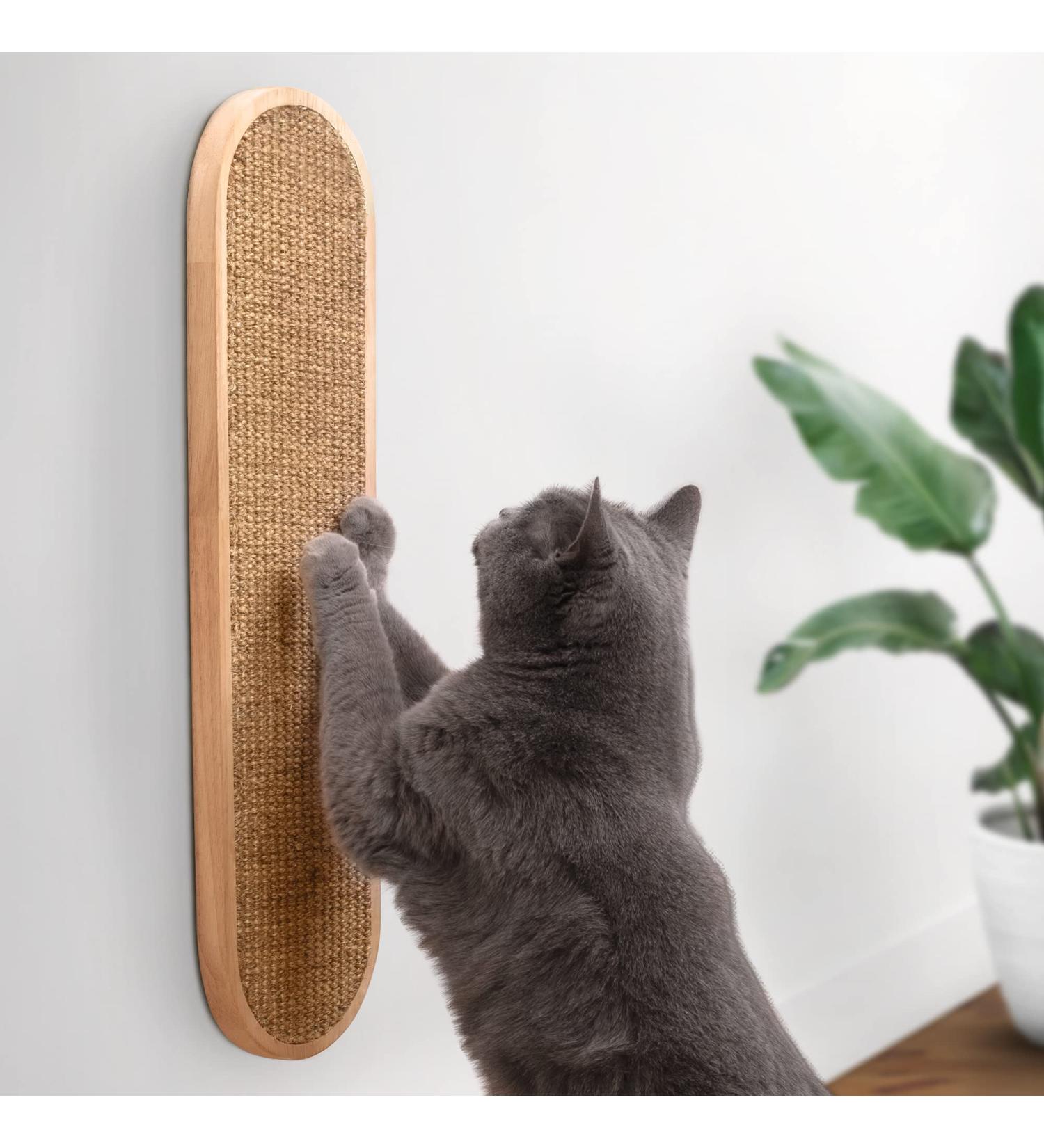 Ruby Road Wall Mounted Cat Scratching Post - Wooden Sisal Scratcher for Indoor Cats - Modern Cat Wall Furniture (22 x 5.7 inches) - Buy Online on SooperMarket.com
