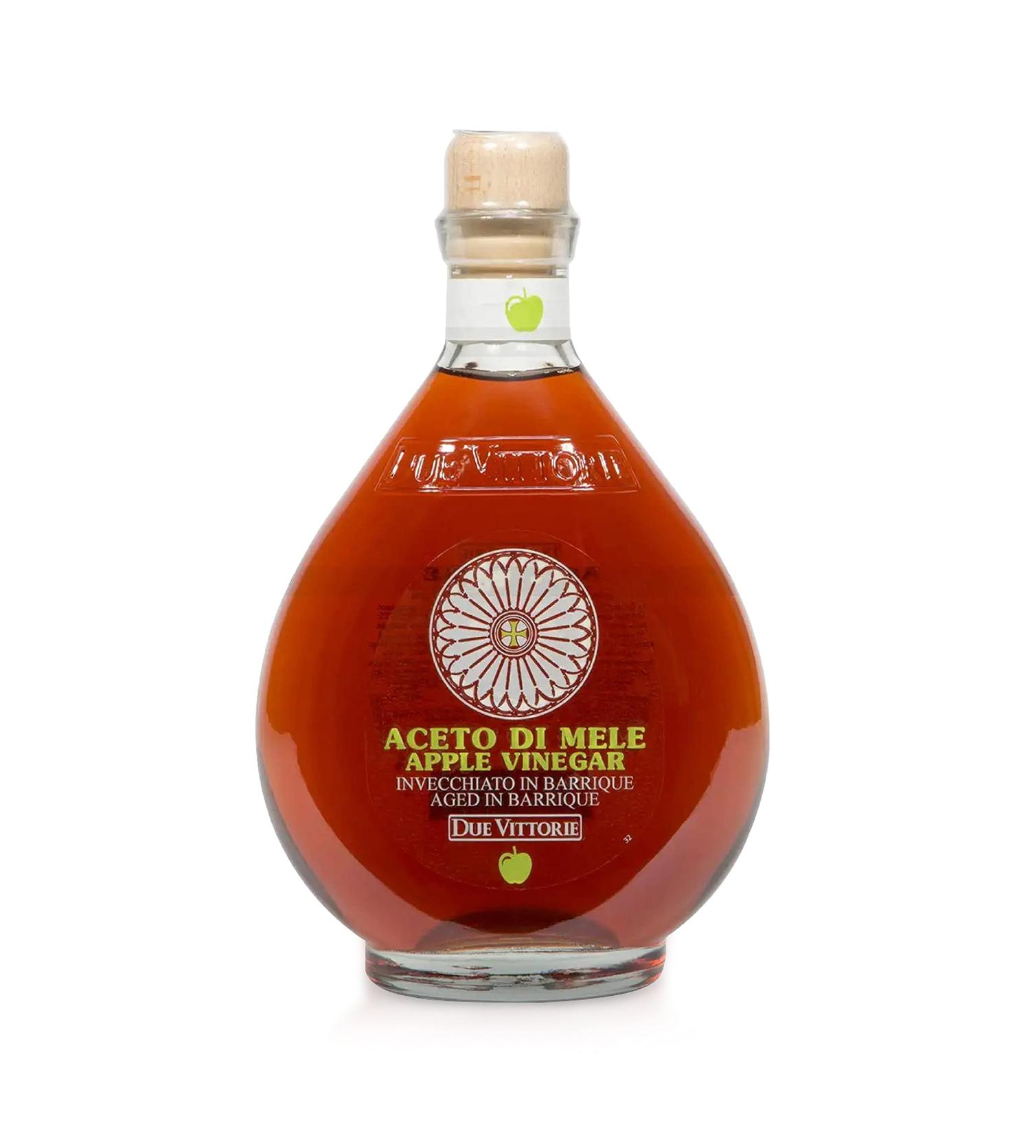 Due Vittorie Apple Vinegar - Premium Italian Gourmet Aged in Barrique Wine Barrels - All Natural Raw Cider Vinegar for Cooking - 16.9 fl oz - Buy Online on SooperMarket.com