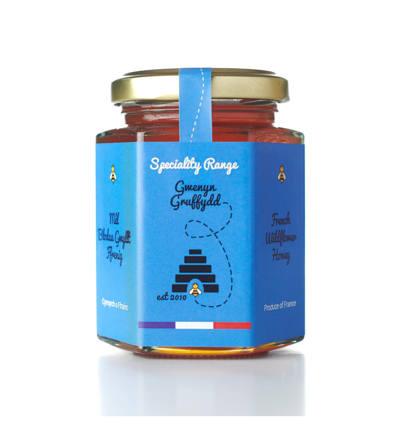 Gwenyn Gruffydd - French Raw Mountain Forest Chestnut Single-Origin Honey - Pure and Natural - Unpasteurised WildFlower Honey - unfiltered unheated - from Non-Sugar Fed Bees (227g Glass Jar) - Buy Online on SooperMarket.com