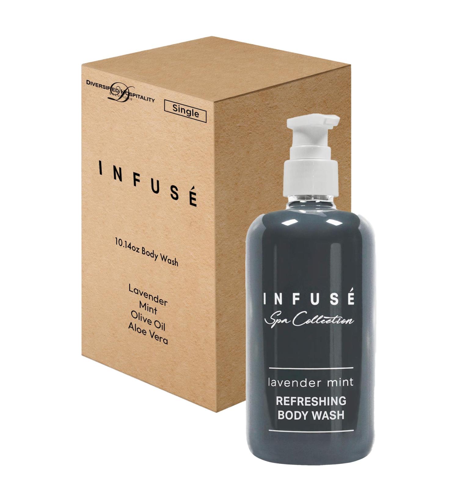 Terra Pure Infuse Lavender Mint Body Wash | Spa Collection Hotel Amenities | 10.14 oz Pump Bottle - Luxurious Single Bottle - Buy Online on SooperMarket.com