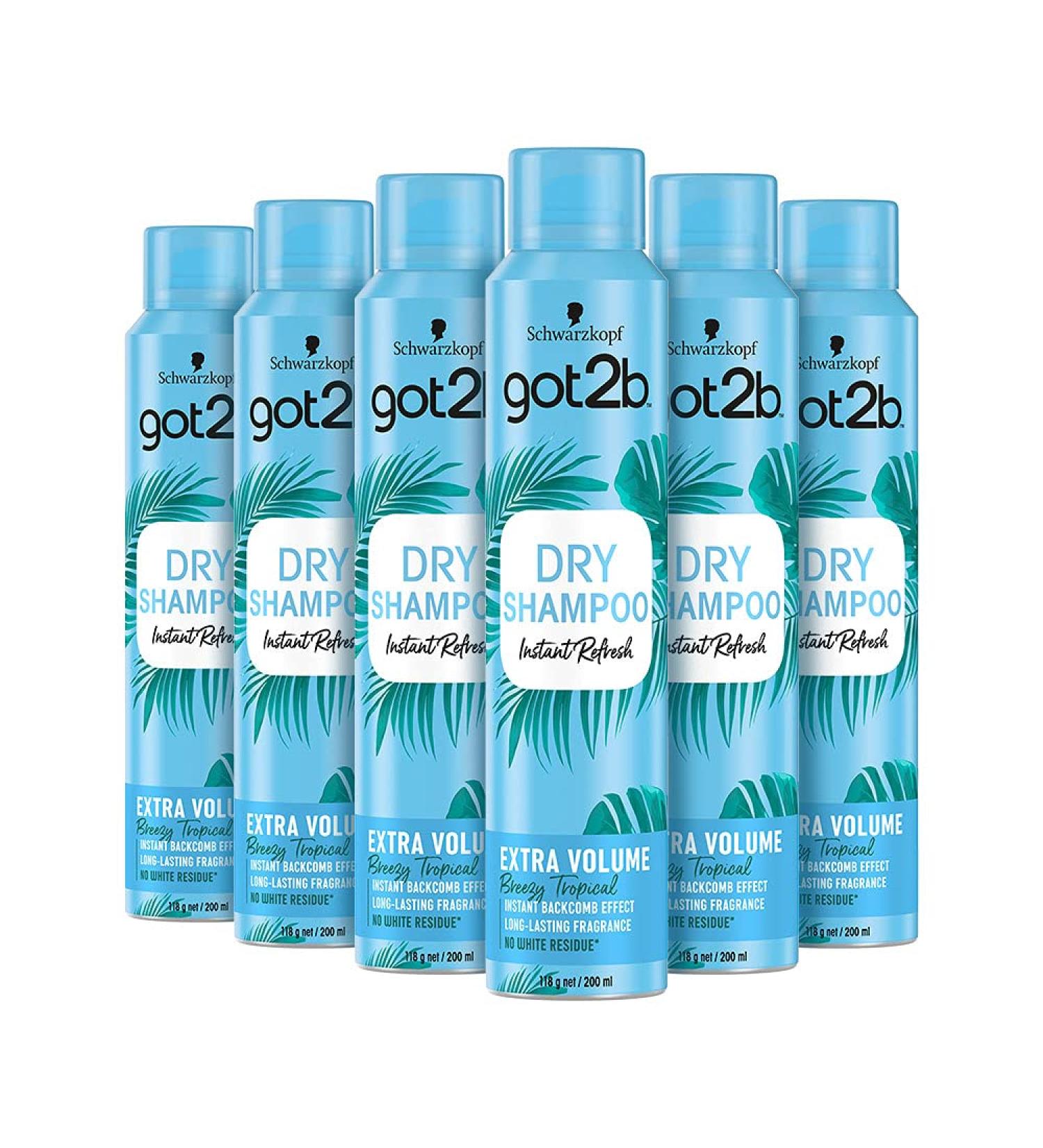 Schwarzkopf got2b Fresh It Up Extra Volume Dry Shampoo Refreshes Hair Inbetween Washes No White Residue Vegan Silicone Free 200 ml - Pack of 6 - Buy Online on SooperMarket.com