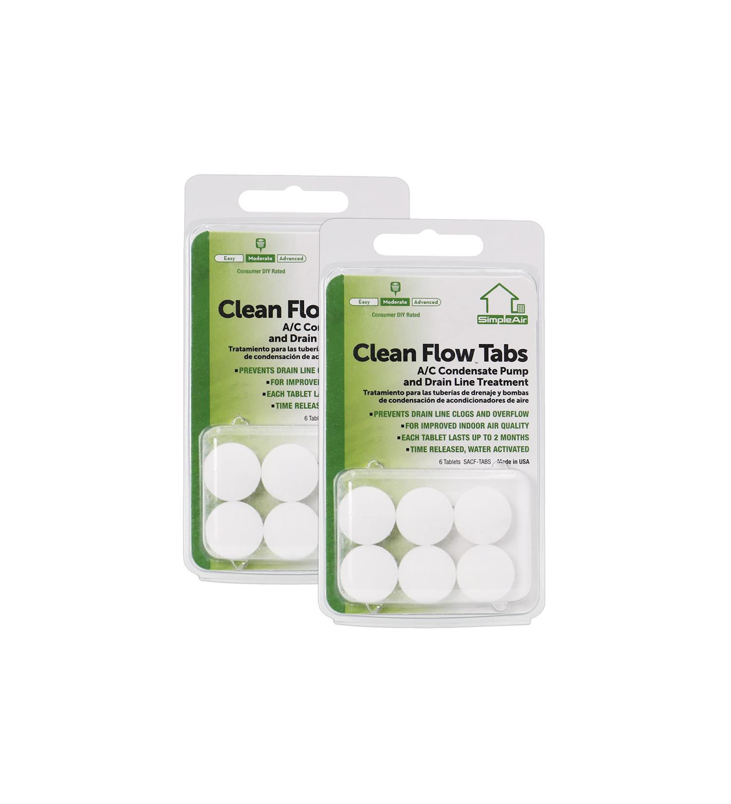 SimpleAir Clean Flow HVAC Drain Line Treatment Tabs - 2-Pack, 12 Count | Effective Cleaner for Improved Air Quality - Buy Online on SooperMarket.com