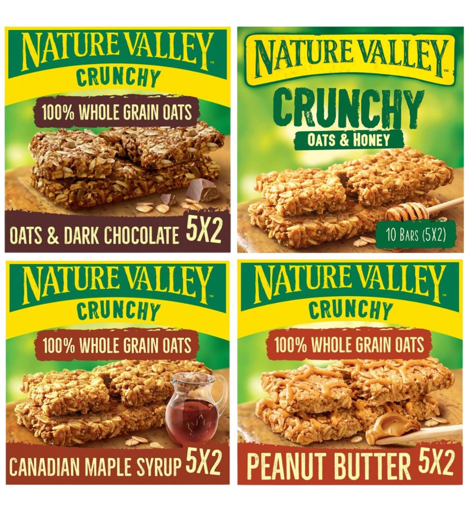 Cereal Bar Bundle With Nature Valley Oats & Dark Chocolate 5x42g Oats & Honey 5x42g Canadian Maple Syrup 5x42g and Peanut Butter 5x42g (4 Pack) - Buy Online on SooperMarket.com