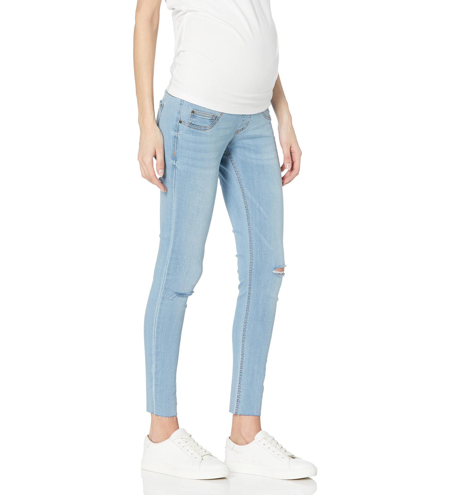 Motherhood Maternity Indigo Blue Stretch Secret Fit Belly Ankle Denim Jegging Jeans XS Cornflower Light Wash - Maternity Jeans - Buy Online on SooperMarket.com