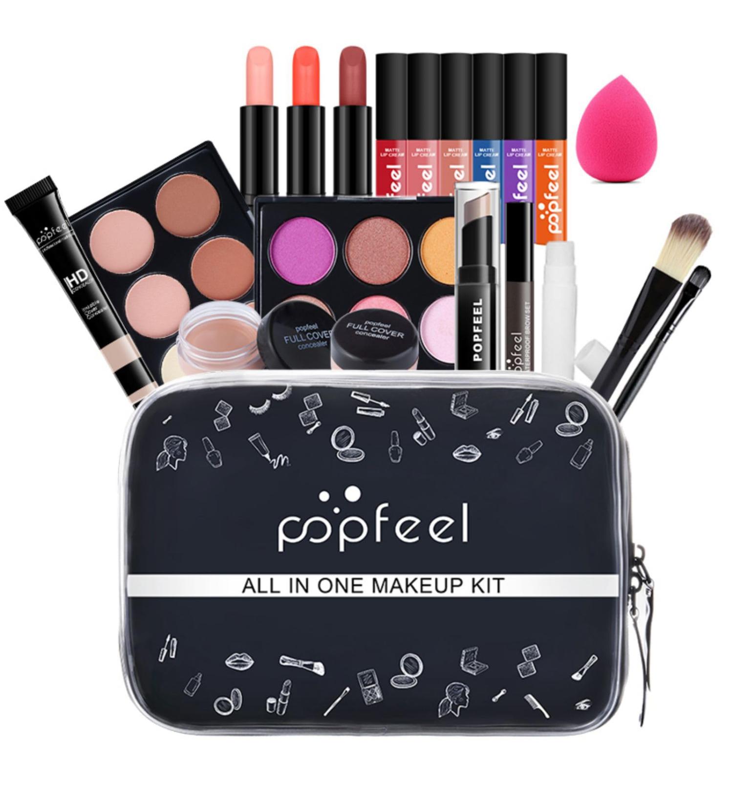 FantasyDay Multifunctional Makeup Gift Set - All-in-One Cosmetic Kit for Face Eyes & Lips - Eyeshadow Palette Lipstick Rouge Mascara & Brush Case - Buy Online on SooperMarket.com