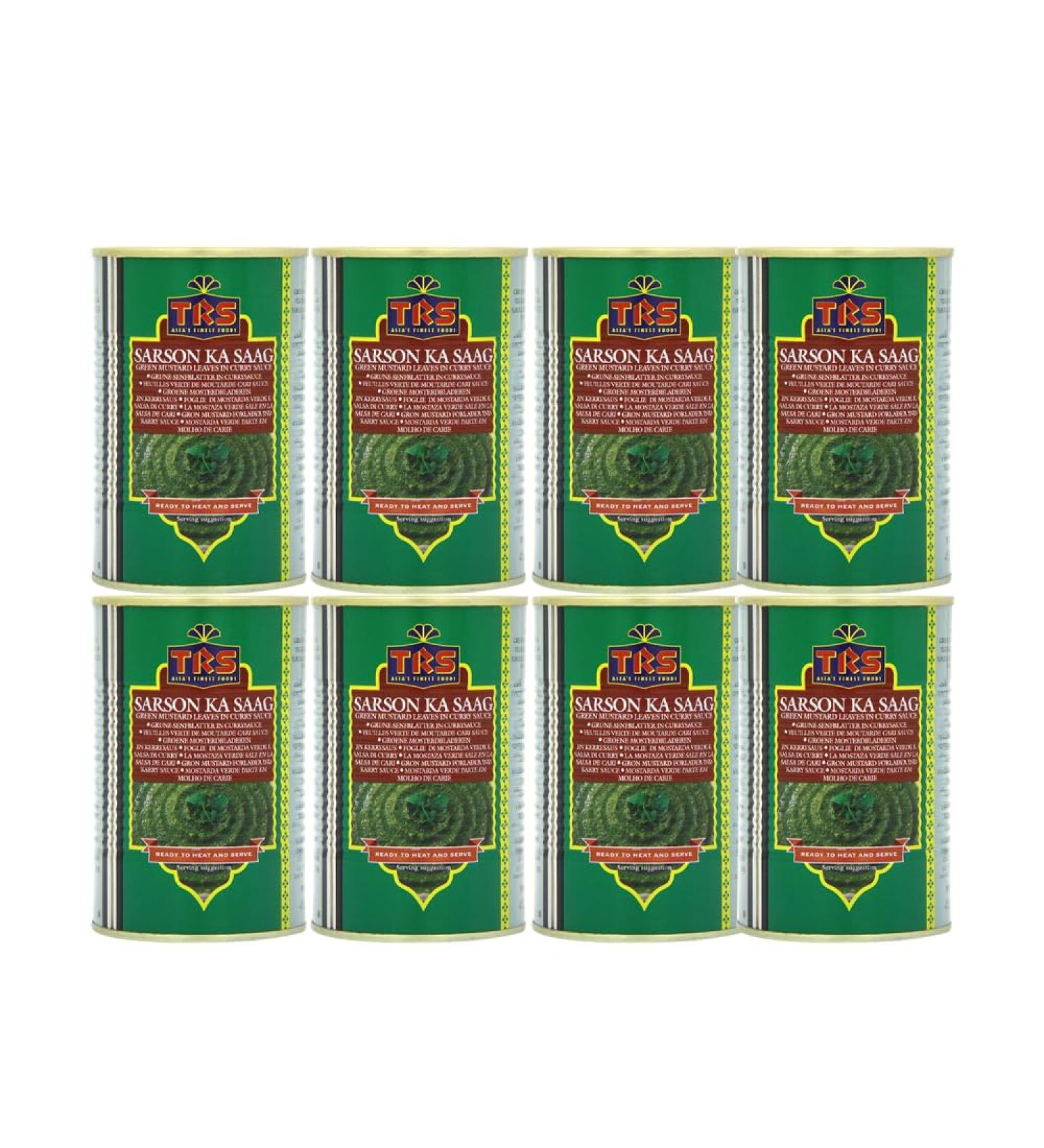 TRS | Sarson Ka Saag 450G | Green Mustard Leaves in Curry Sauce | Ready to Heat and Serve | Indian Origin | Pack Of 8 - Buy Online on SooperMarket.com