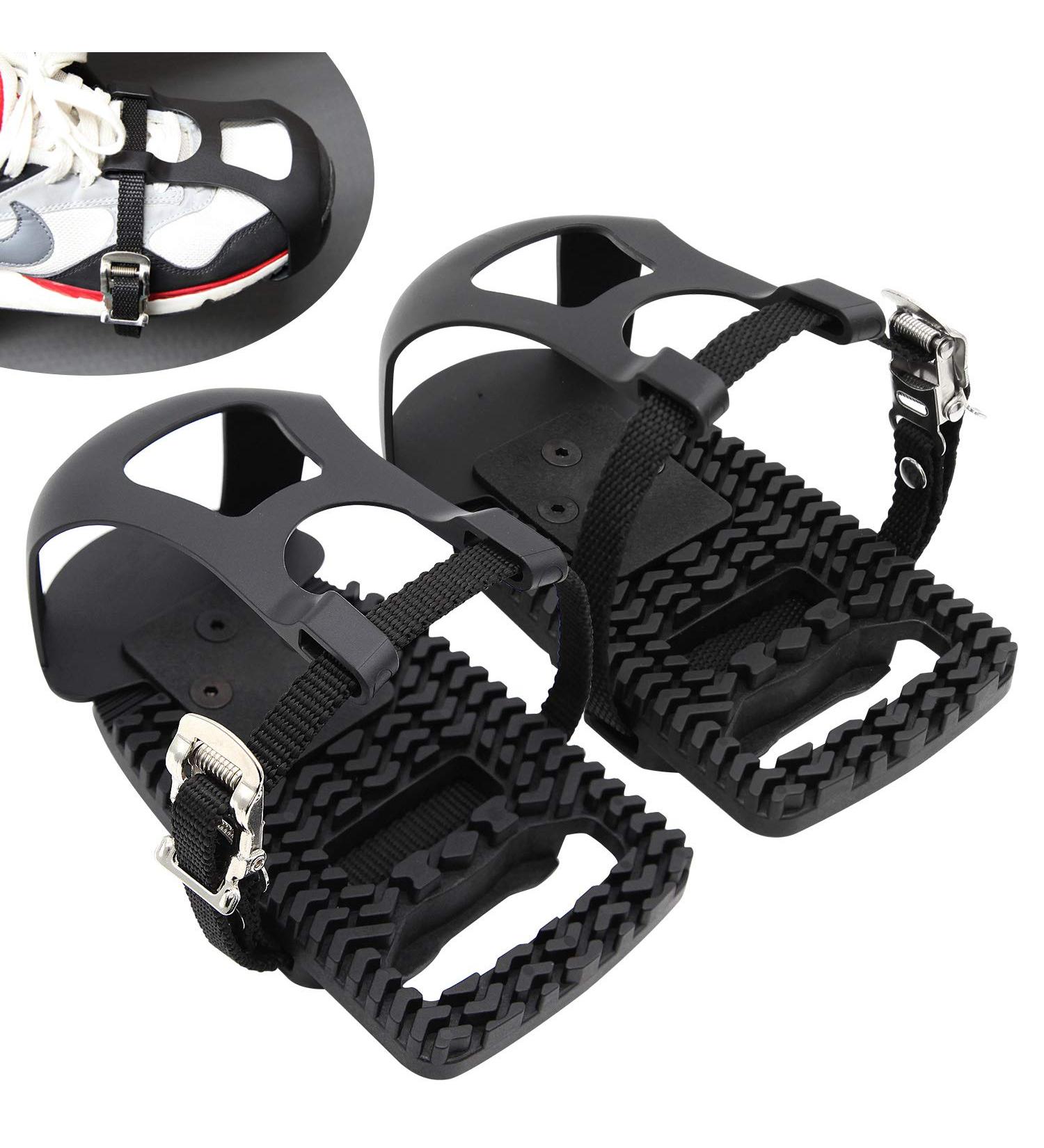 Adjustable Plastic Pedal Adapter with Toe Clips and Straps for Peloton Bike - Buy Online on SooperMarket.com