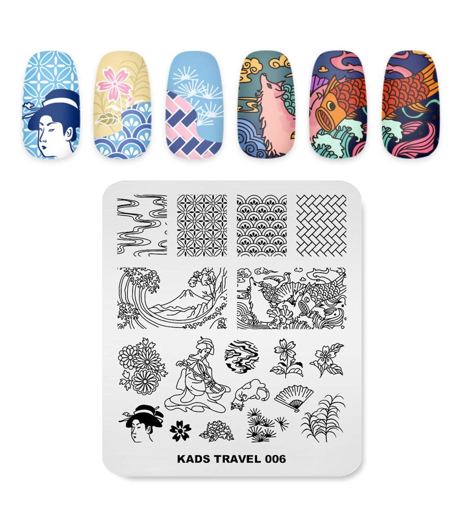KADS Nail Stamping Plate TR006 - DIY Manicure Stencil Tools - Buy Online on SooperMarket.com
