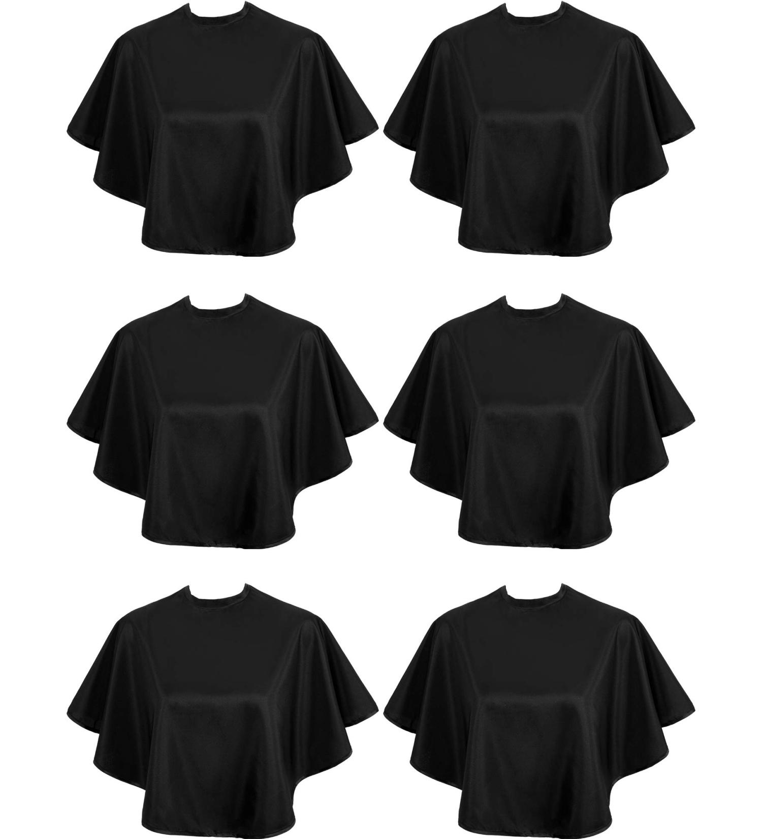 6-Piece Black Makeup Cape Set: Waterproof Comb-Out & Shaving Apron for Beauty Salon & Home Use - Buy Online on SooperMarket.com