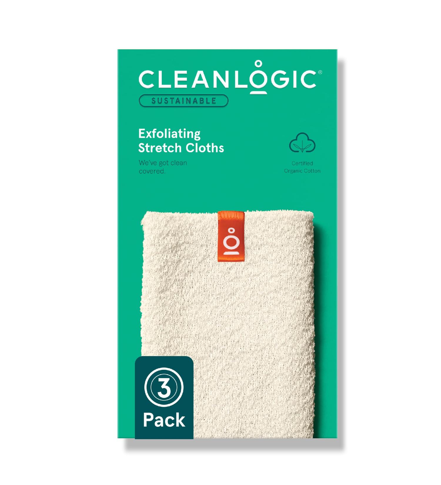 Buy Cleanlogic Stretch Cloth Washcloths - 3 Count | Soft & Durable | Ideal for Home & Travel - Buy Online on SooperMarket.com
