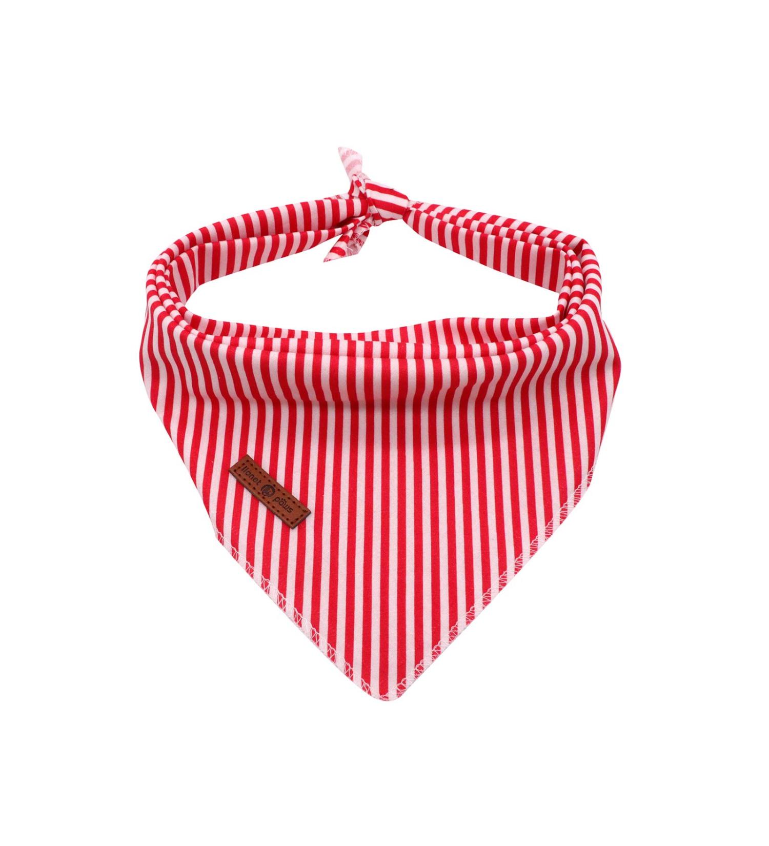 Buy Lionet Paws Red & White Striped Dog Bandana - Triangle Scarf for Stylish Pets - International Shipping Available - Buy Online on SooperMarket.com