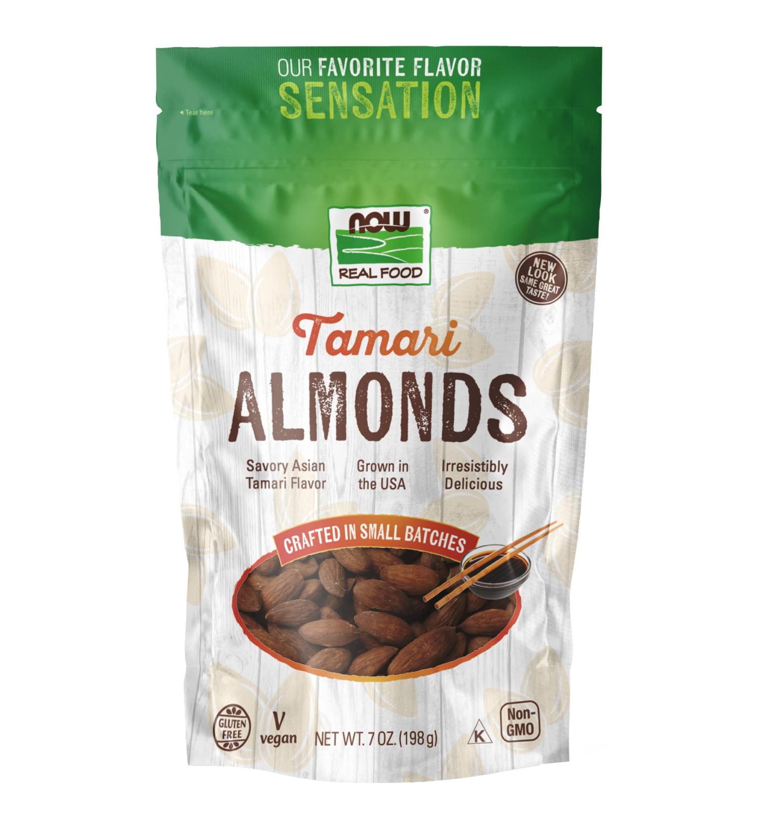 Buy Now Foods Tamari Almonds 7 oz - Healthy Snack | Gluten-Free, Delicious Flavor - Buy Online on SooperMarket.com