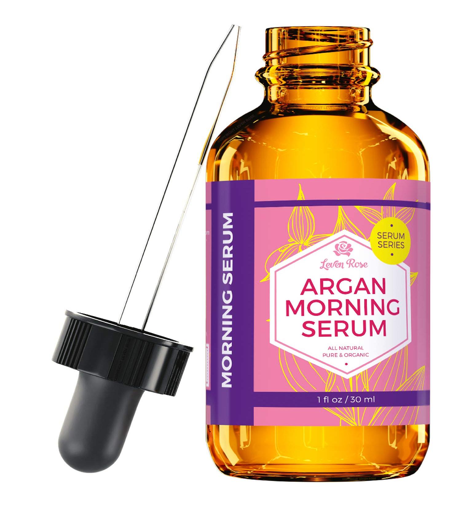 Leven Rose Argan Oil Morning Face Serum - Natural Collagen | Dark Spot Remover | Anti Aging Moisturizer - 1 oz - Buy Online on SooperMarket.com