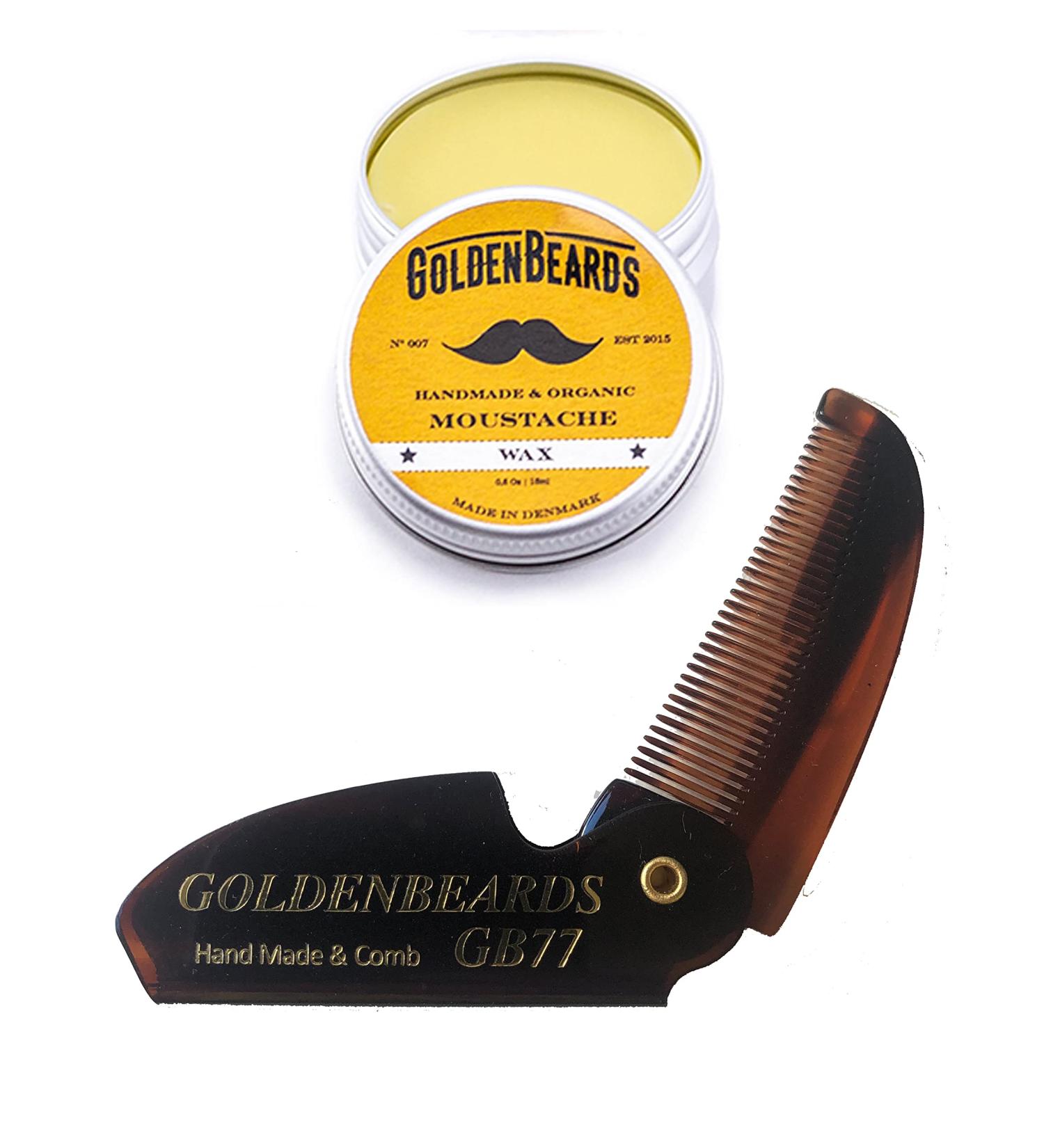 Moustache Wax & Folding Comb Kit - Best Price for Superior Moustache Care - Buy Online on SooperMarket.com