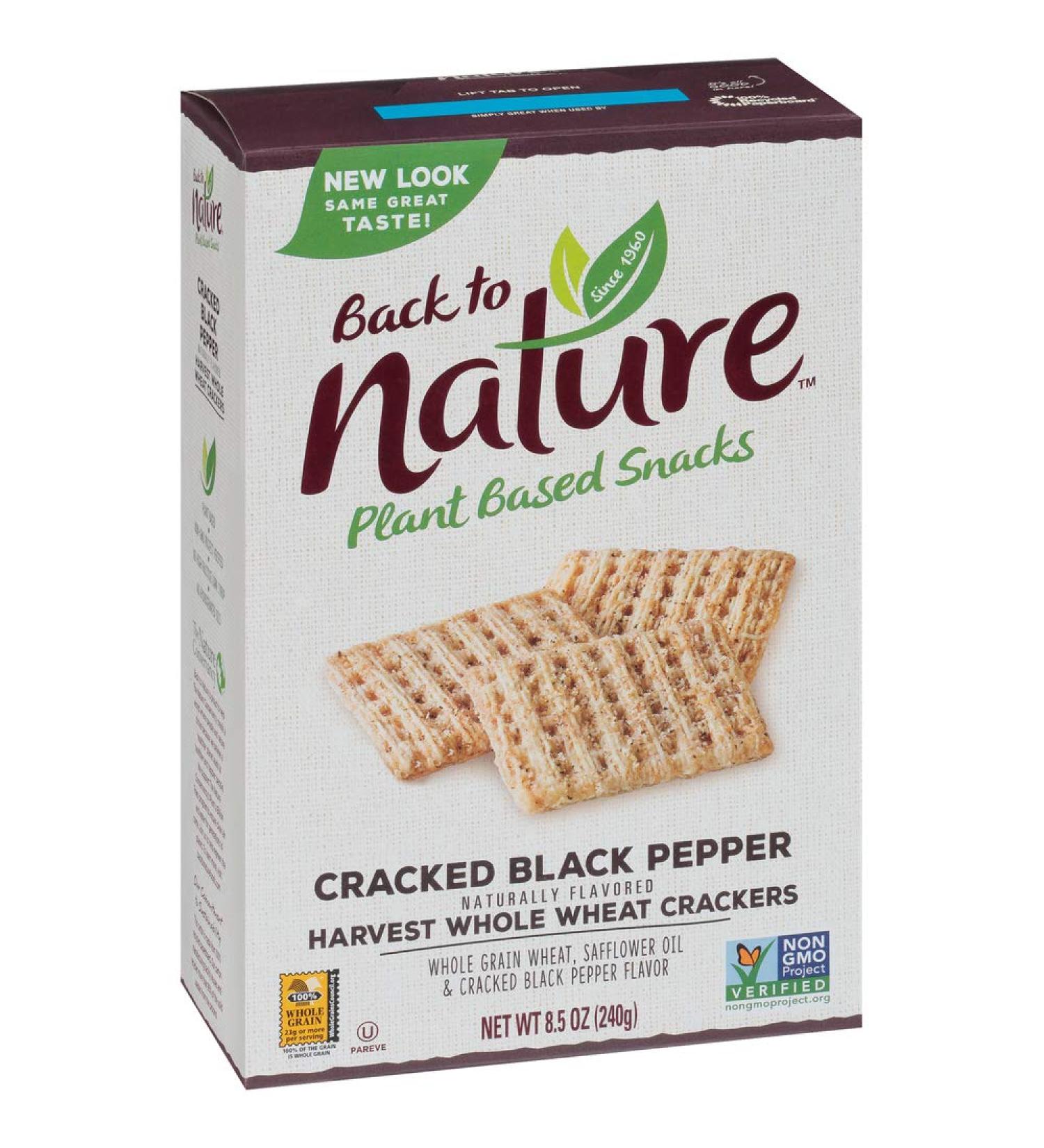 Back to Nature Non-GMO Whole Wheat Crackers - Cracked Black Pepper, 8.5 oz - Buy Online on SooperMarket.com