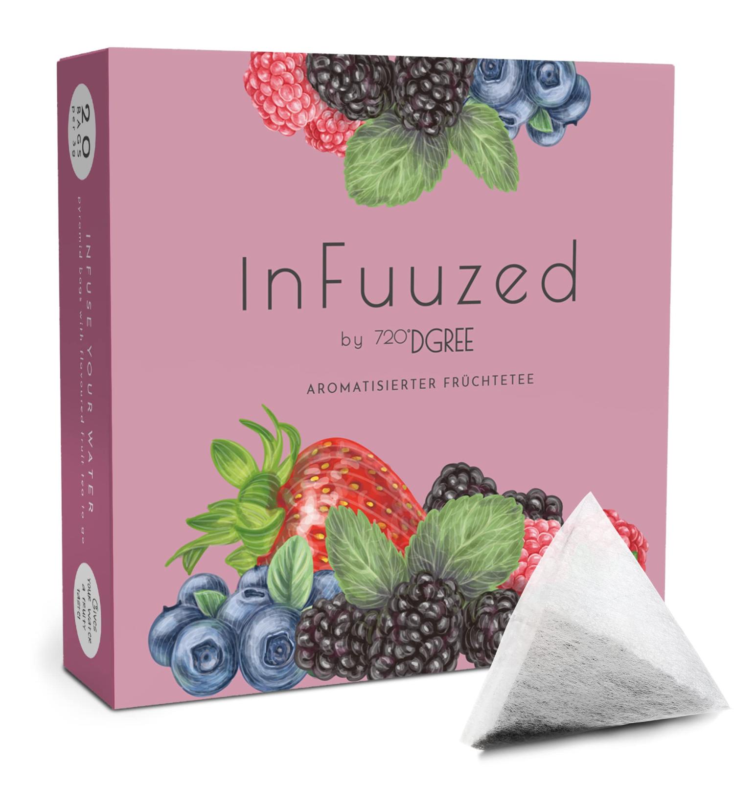 720 DGree InfuZed Dark Berry - Sugar-Free Calorie-Free Flavored Drink Bags - 20 Bags for 10+ Liters - Perfect Alternative to Iced Tea & Lemonade - Buy Online on SooperMarket.com