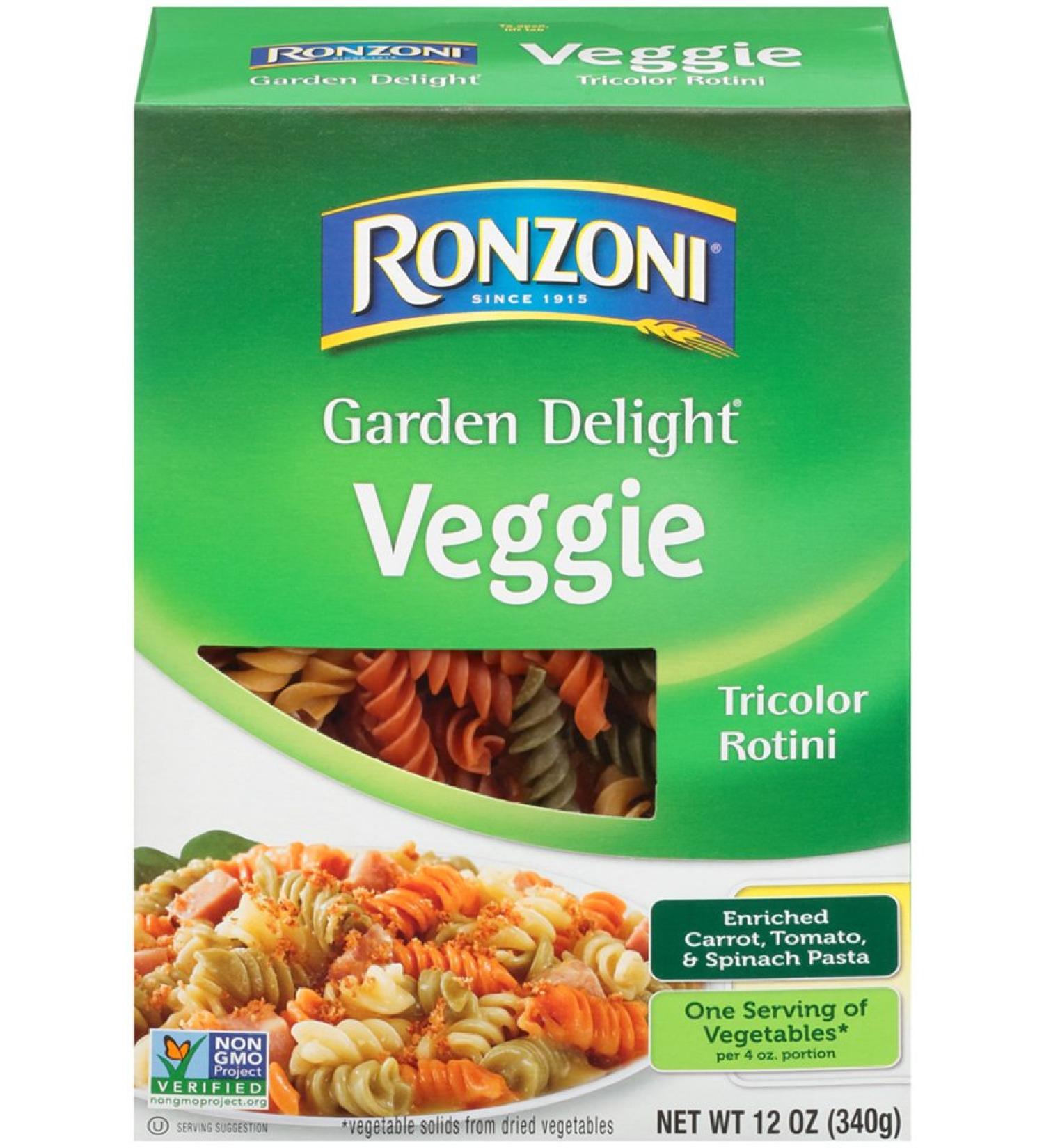 Ronzoni Garden Delight Rotini 12oz - Delicious Vegetable-Infused Pasta - Buy Online on SooperMarket.com