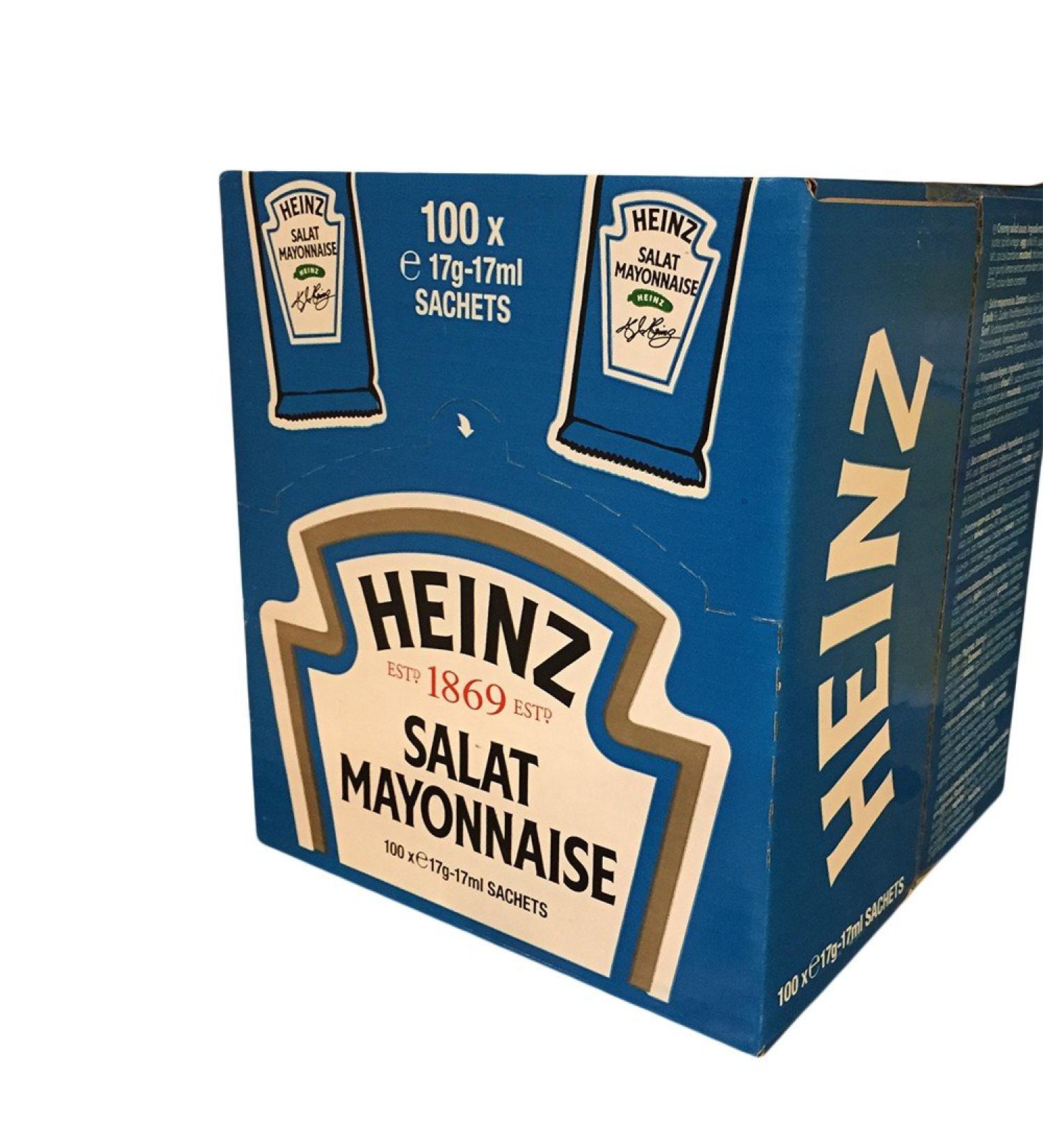 Heinz Salad Mayonnaise Portion Bags 100 x 17 ml Mayonnaise 17 g (Pack of 1)