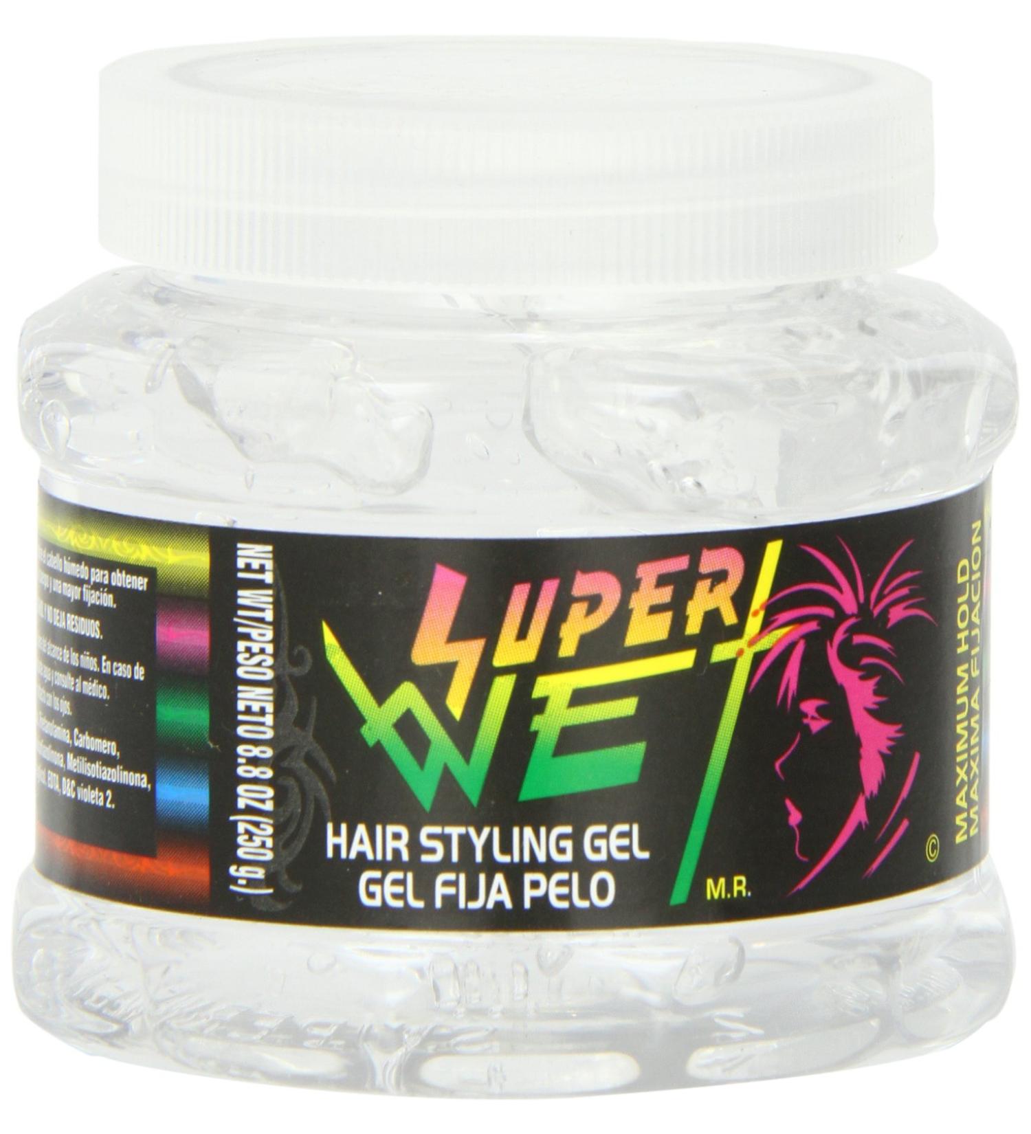 Super Wet Plus Transparent Hair Gel 8.8 Oz - Transparente Pelo for Strong Hold - Buy Online on SooperMarket.com