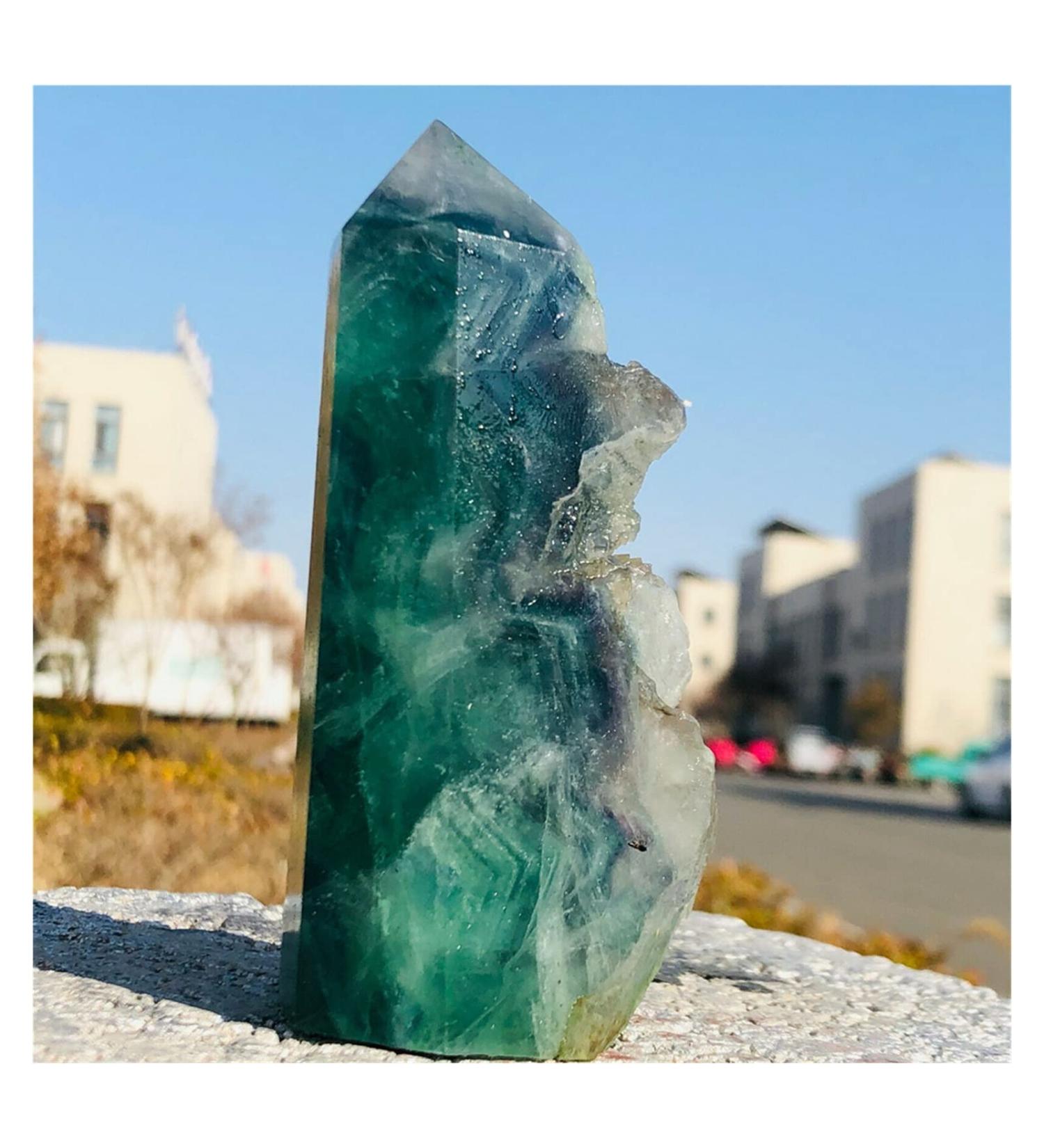 Natural Crystal Rough Natural Fluorite Crystal Tower Decoration Gift Decoration feng Shui 1pc (Size : 400-500g) - Buy Online on SooperMarket.com