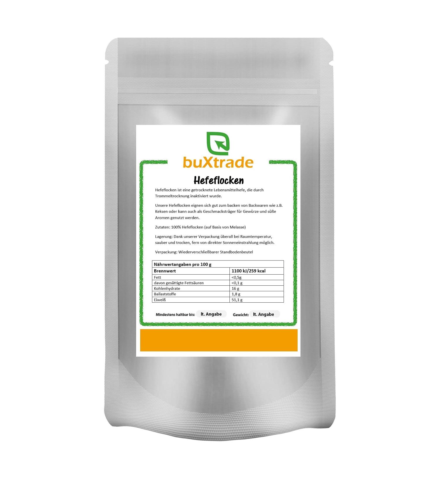 kg | Yeast flakes | Yeast | dried | Molasses | pure | Food yeast | Buxtrade 1 kg (1 pack)