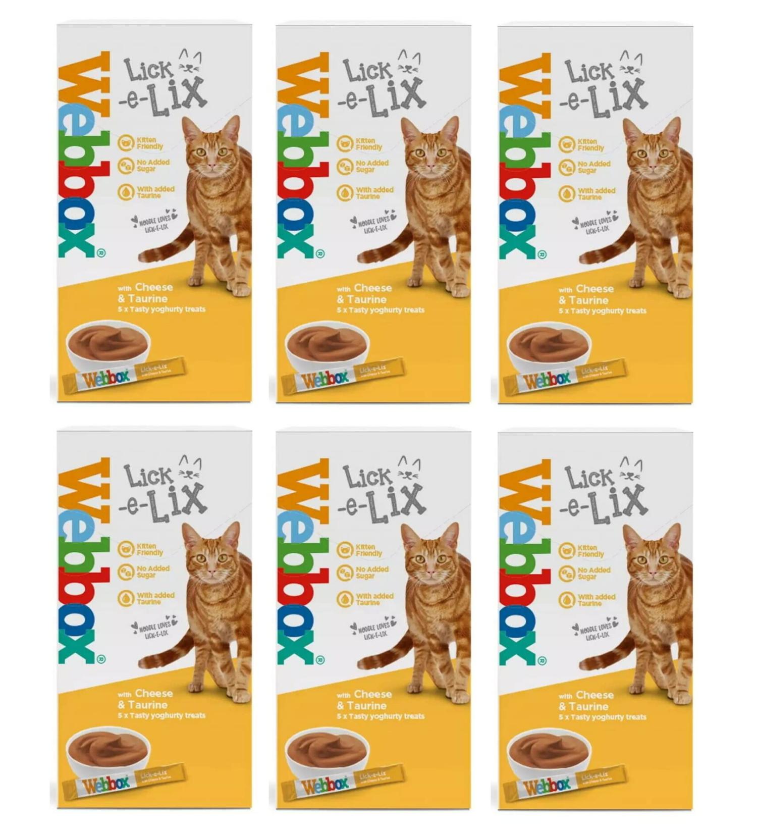 Webbox Lick-e-Lix Yoghurt with Cheese and Taurine 5 x 15g Sachets (Pack of 6)