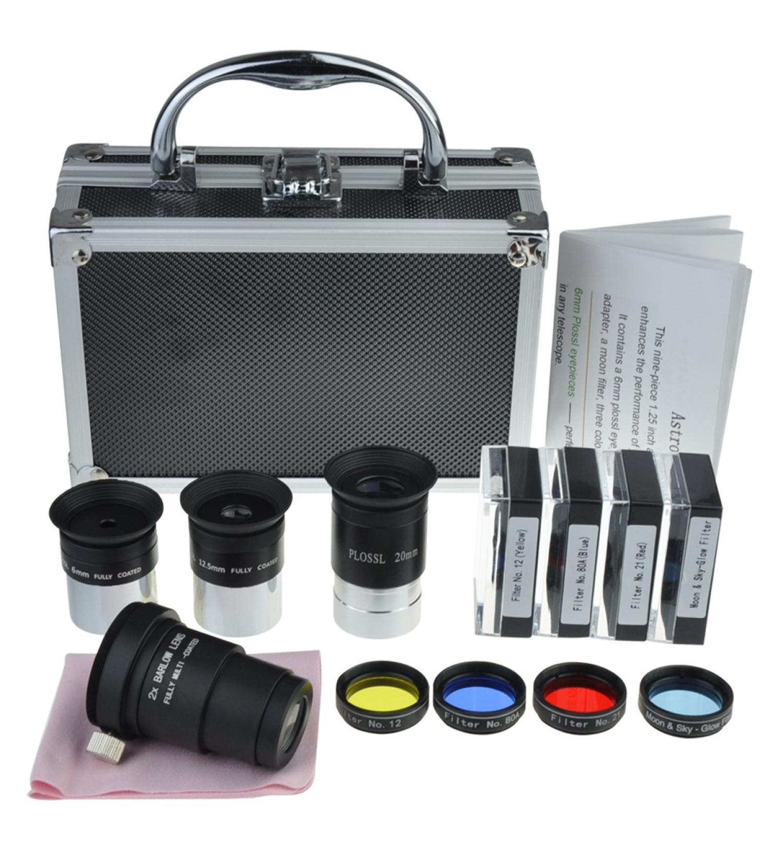 Gosky Astronomical Telescope Accessory Kit - Plossl Eyepieces, Filters, 2X Barlow Lens - Buy Online on SooperMarket.com