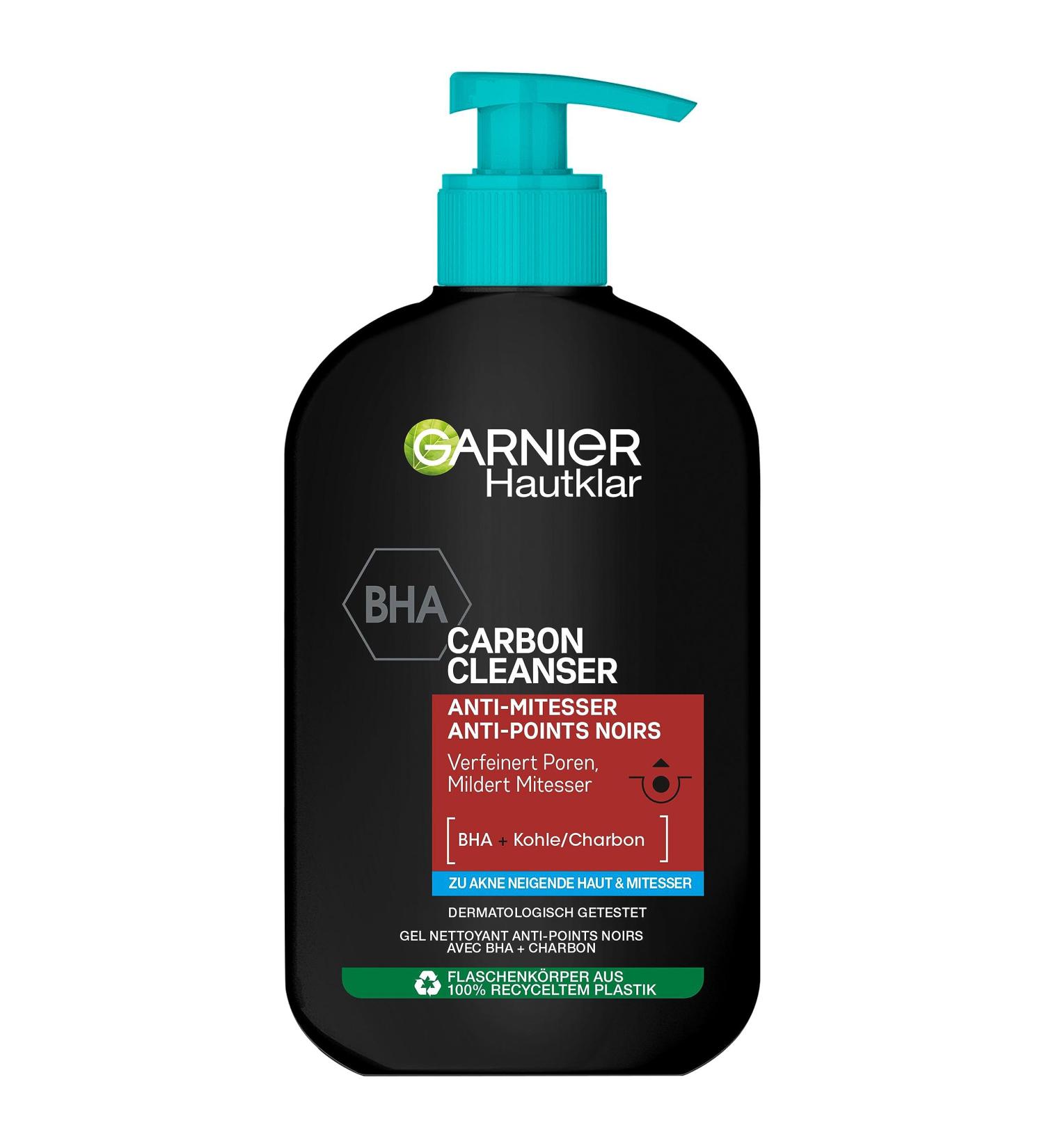 Garnier Hautklar Cleansing Gel 250ml | BHA Carbon Cleanser Anti-Blackhead & Pimple Wash - Buy Online Internationally - Buy Online on SooperMarket.com