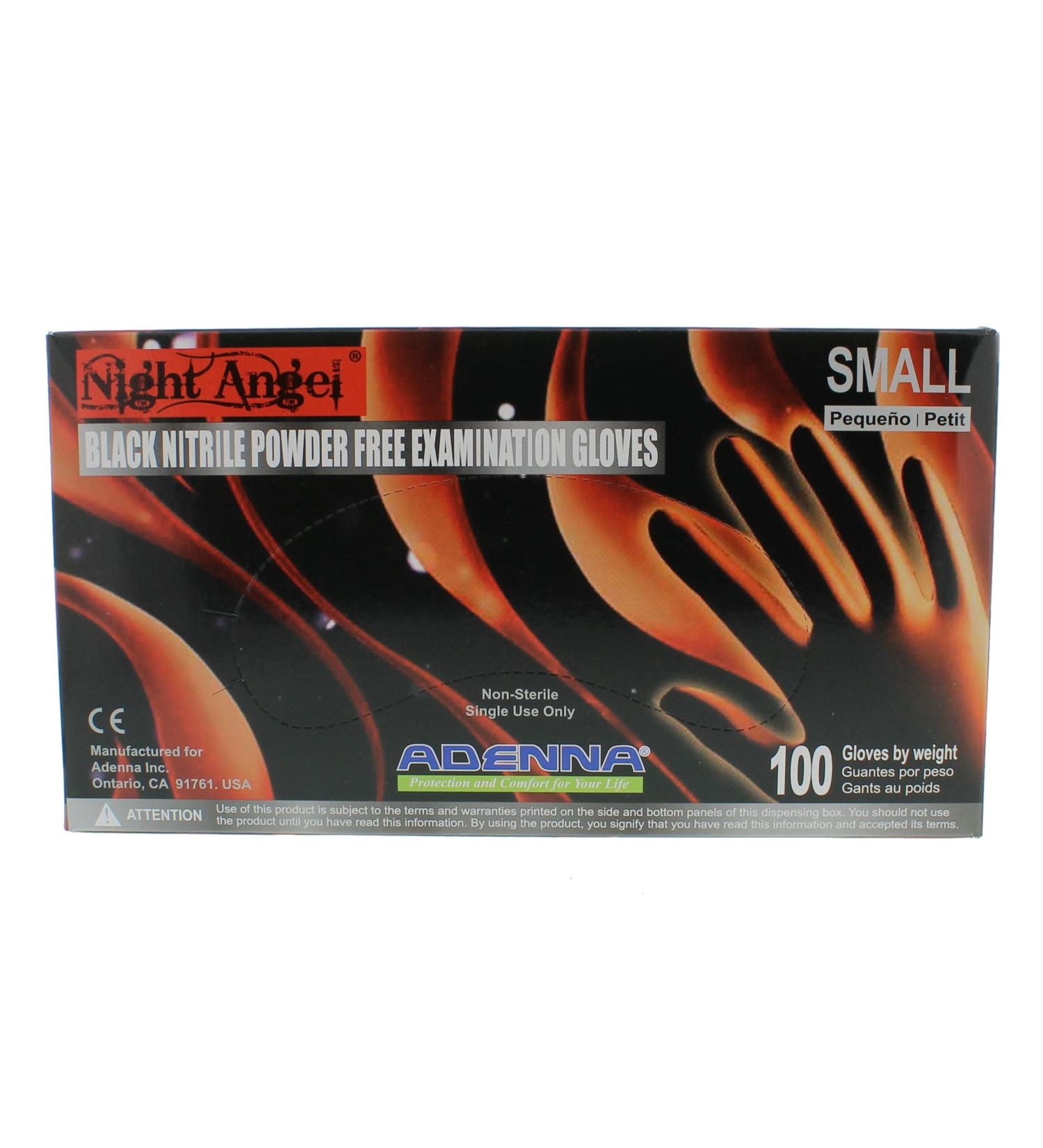 Adenna Night Angel 4 mil Nitrile Powder Free Exam Gloves Small (Pack of 100) Ngl222 Gloves - Buy Online on SooperMarket.com