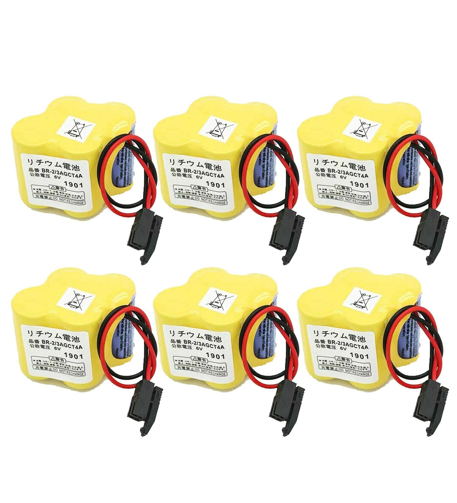 6 Pack 4400mAh BR-2/3AGCT4A 6V Replacement Battery for FANUC A98L-0031-0025 CNC System - Non-Rechargeable International Shipping Available - Buy Online on SooperMarket.com