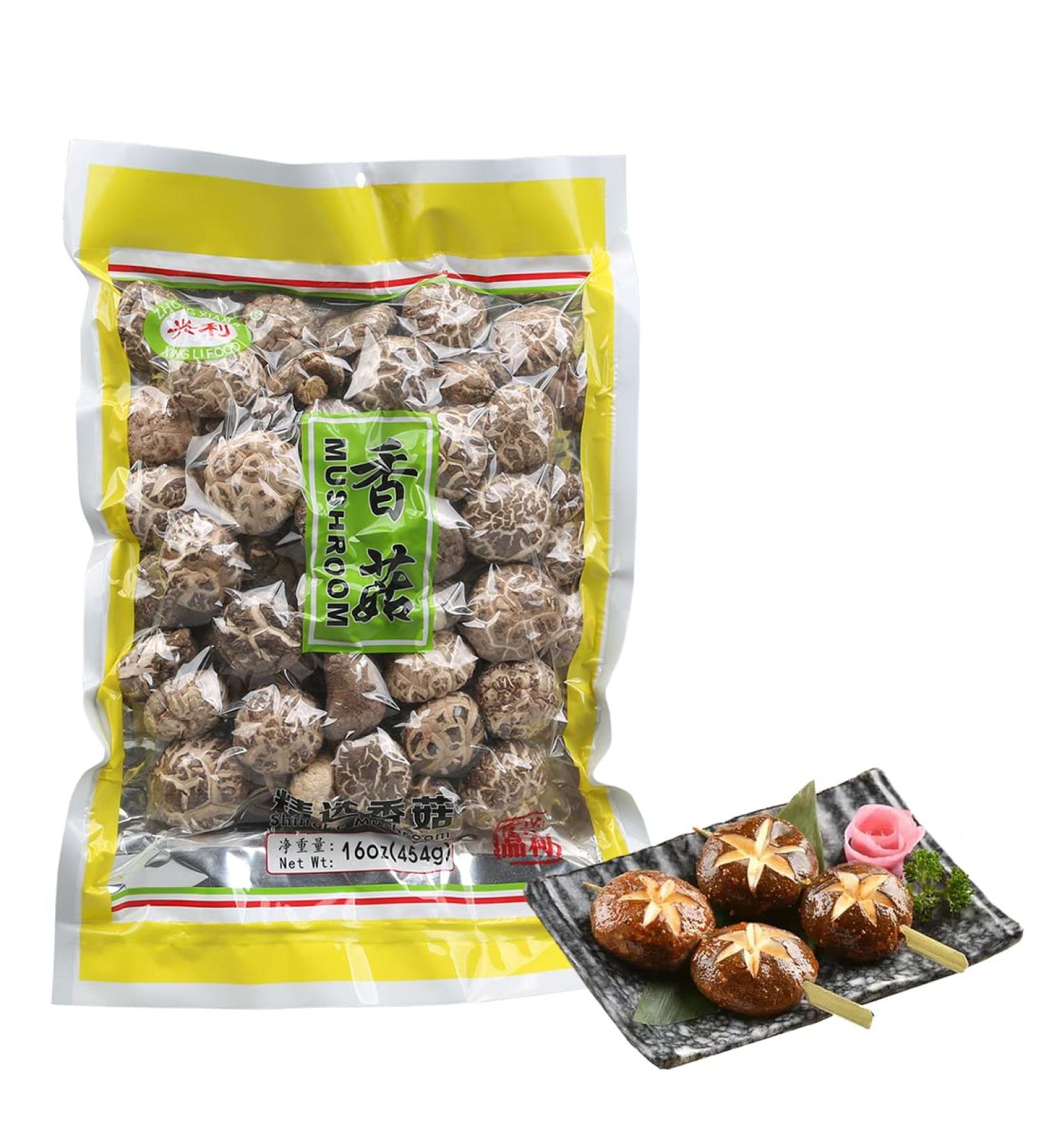 Organic XingliFoods Dried Shiitake Mushrooms - Premium Grade Dehydrated Natural Grown Mushroom 16 oz - Buy Online on SooperMarket.com