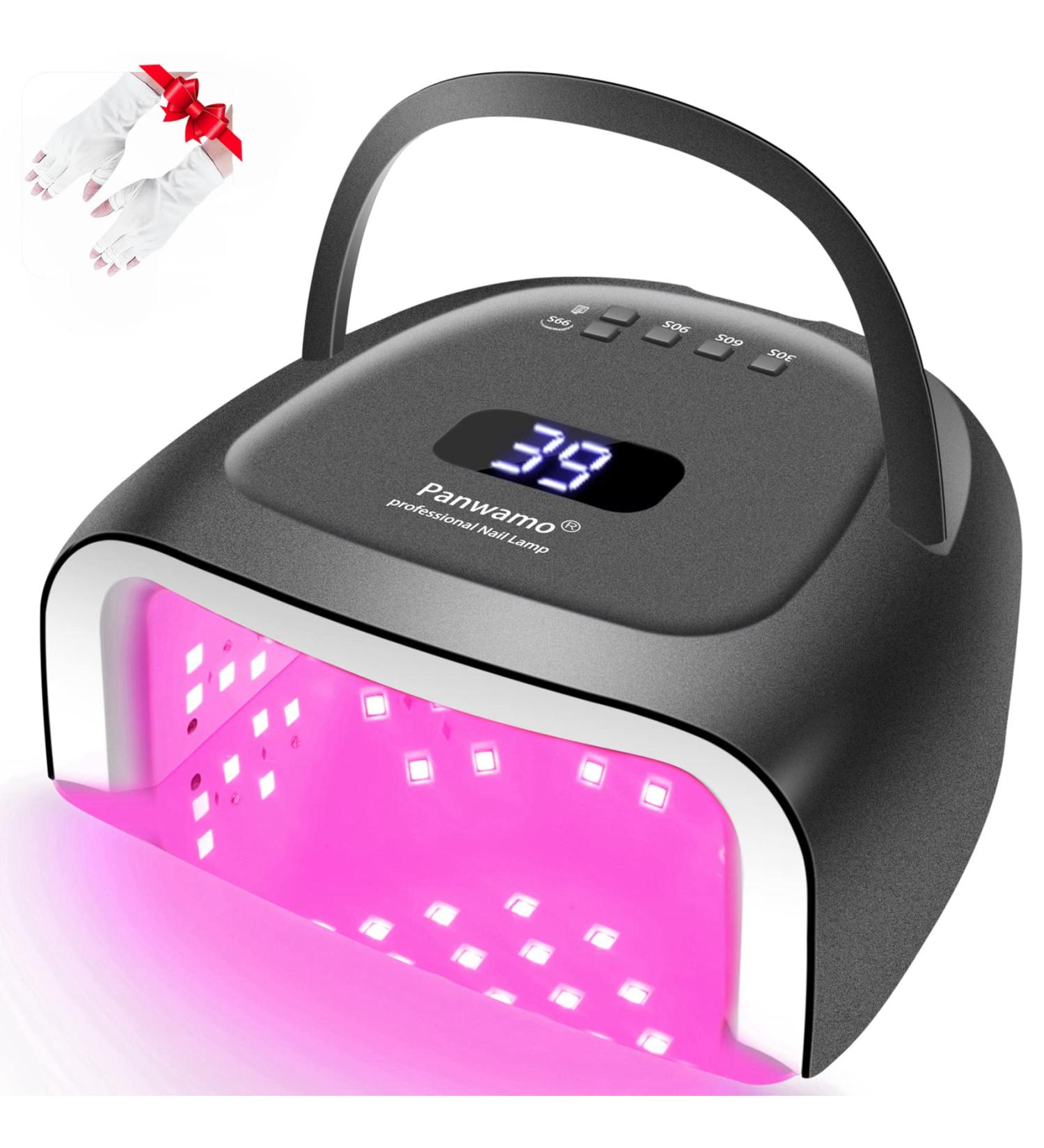 Rechargeable 60W Cordless UV Nail Lamp with 42 Red-Light Beads - Professional Gel Nail Light for Gel Polish | Automatic Sensor & Portable Nail Dryer | S20-Black - Buy Online on SooperMarket.com
