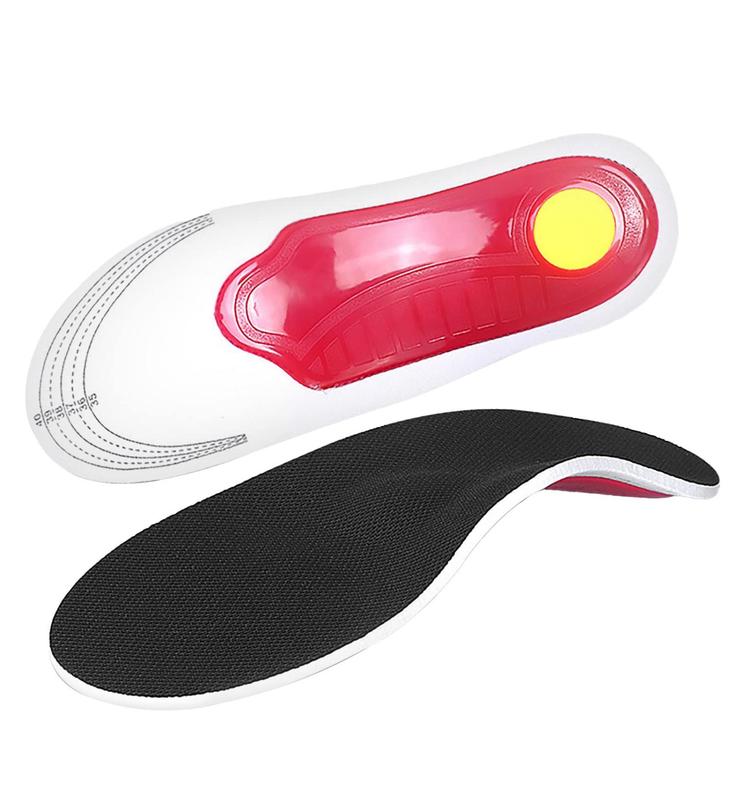 Orthotic Insoles for Heel Pain Relief - Comfortable Plantar Fasciitis Support for Men & Women - Black Orthopedic Insoles for Flat Feet - Buy Online on SooperMarket.com