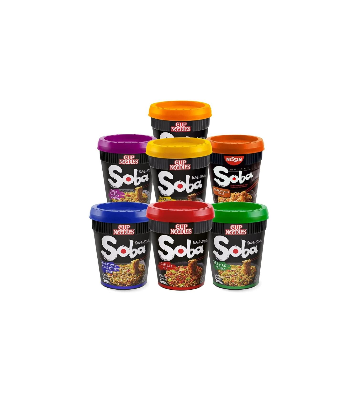 Nissin Soba Classic Pot Noodles Cup Case of 20 | Self Customised Flavours From Wide Range Tastes  - Buy Online on SooperMarket.com