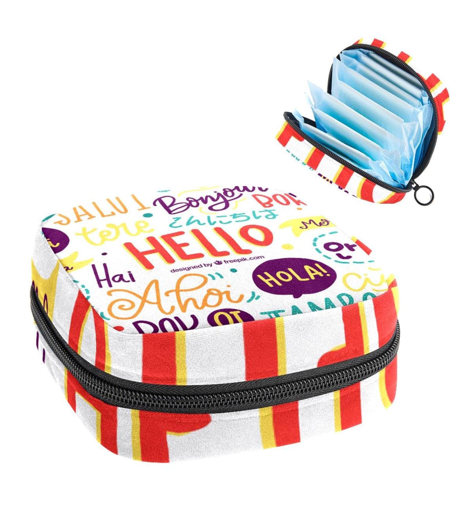 Multi-colored Sanitary Napkin Storage Bag | Menstrual Cup Pouch for Women and Girls | Portable Period Holder | Nursing Pad and Tampon Organizer - Buy Online on SooperMarket.com