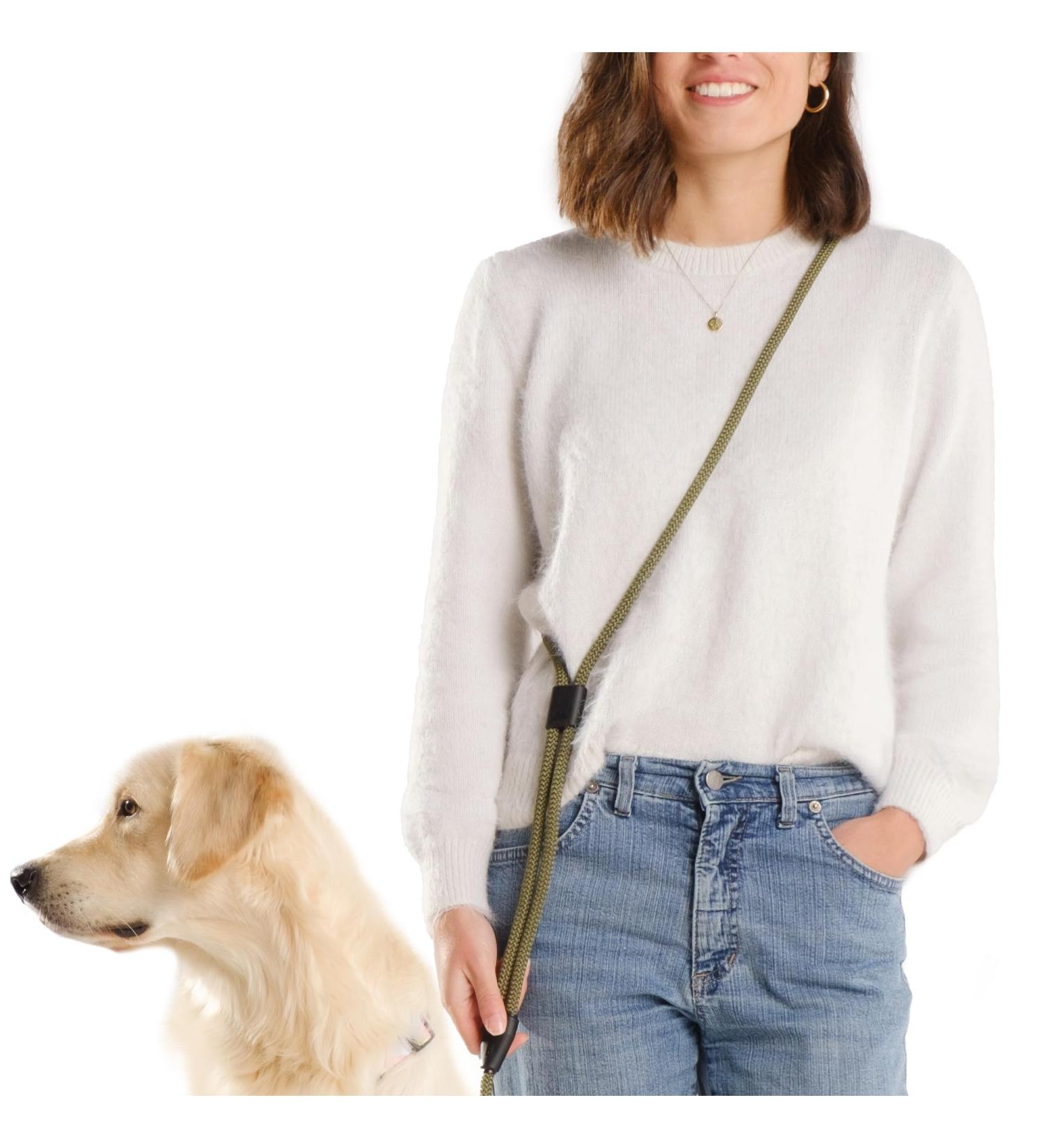 Hands-Free Dog Leash - 2m Adjustable Belt for Running & Training | 3-in-1 Multi-Function for All Dog Sizes - Touline Army Green - Buy Online on SooperMarket.com