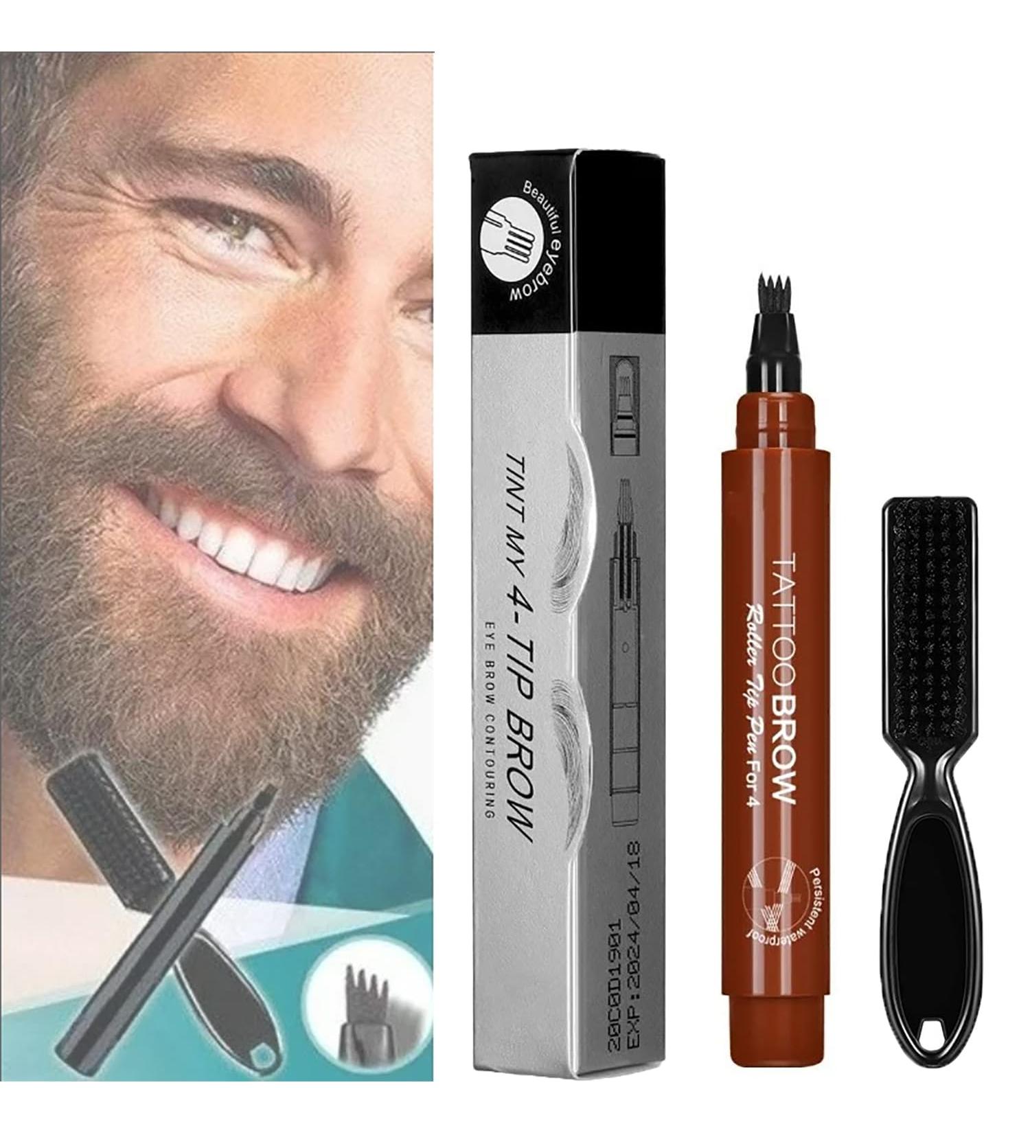 Elmys Beard Filling Pen - Waterproof Long-Lasting Beard Pencil Filler for Men - Shape & Define Your Beard in Black & Reddish Brown - Buy Online on SooperMarket.com