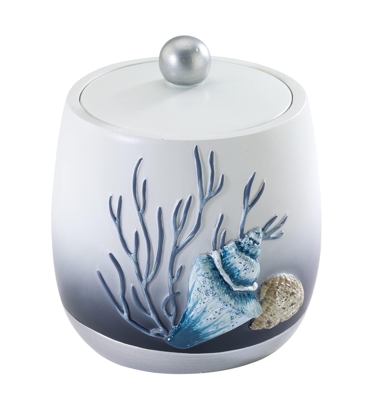 Avanti Linens Blue Lagoon Covered Jar Organizer - Oceanscape Inspired Home Decor - Buy Online on SooperMarket.com